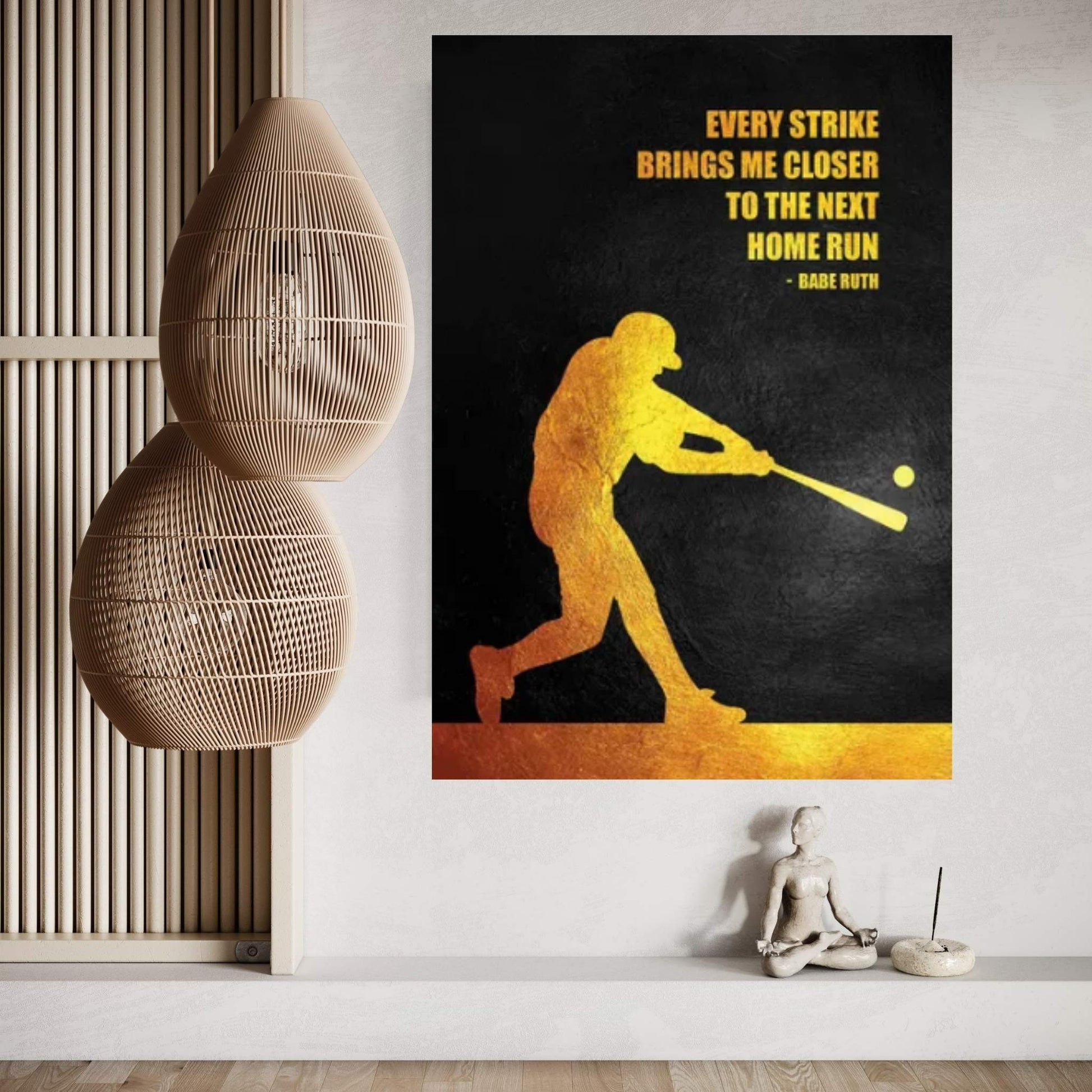 Babe Ruth - Home Run Canvas Wall Art - Y Canvas