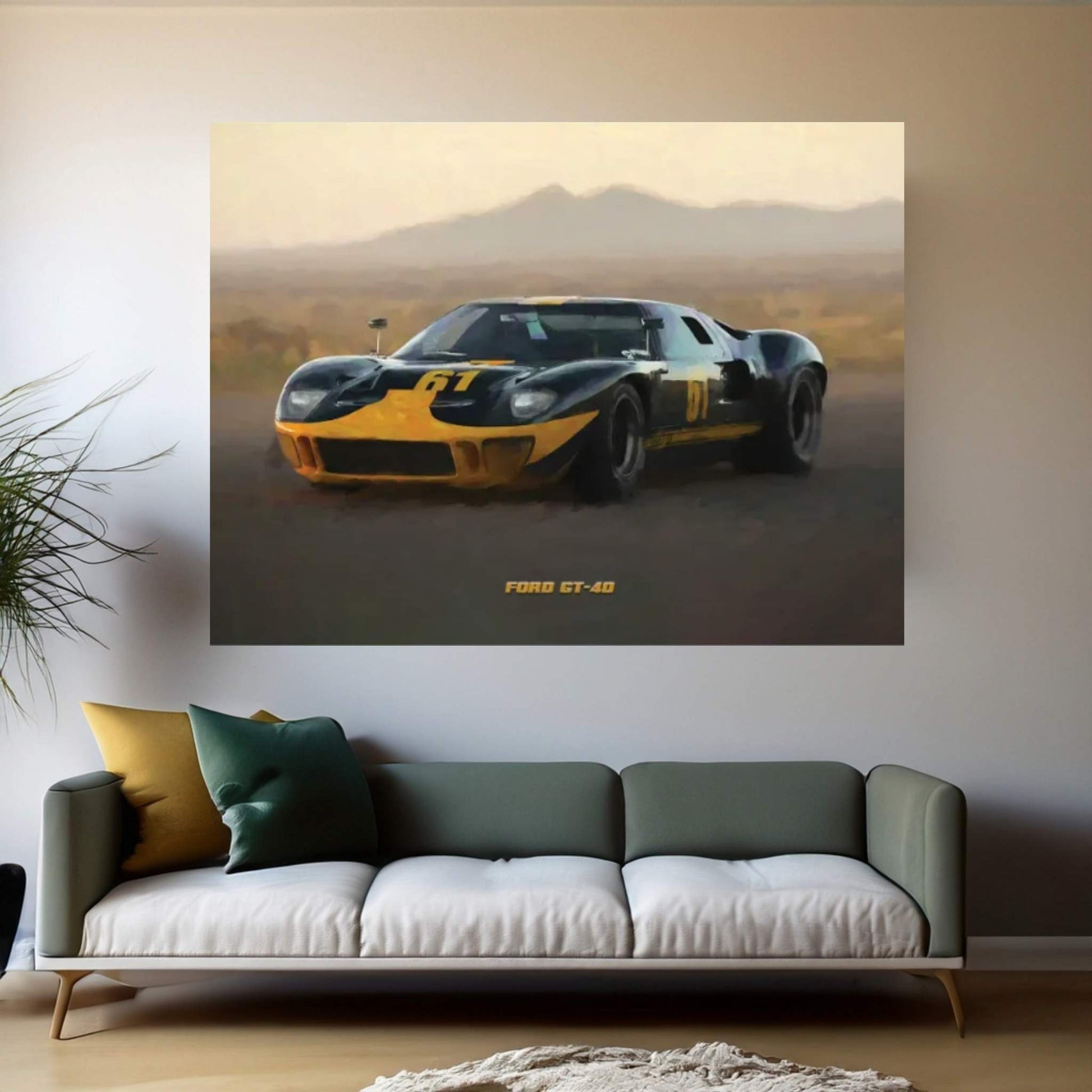 Ford Retro 1966 GT40 Canvas Wall Art - Y Canvas