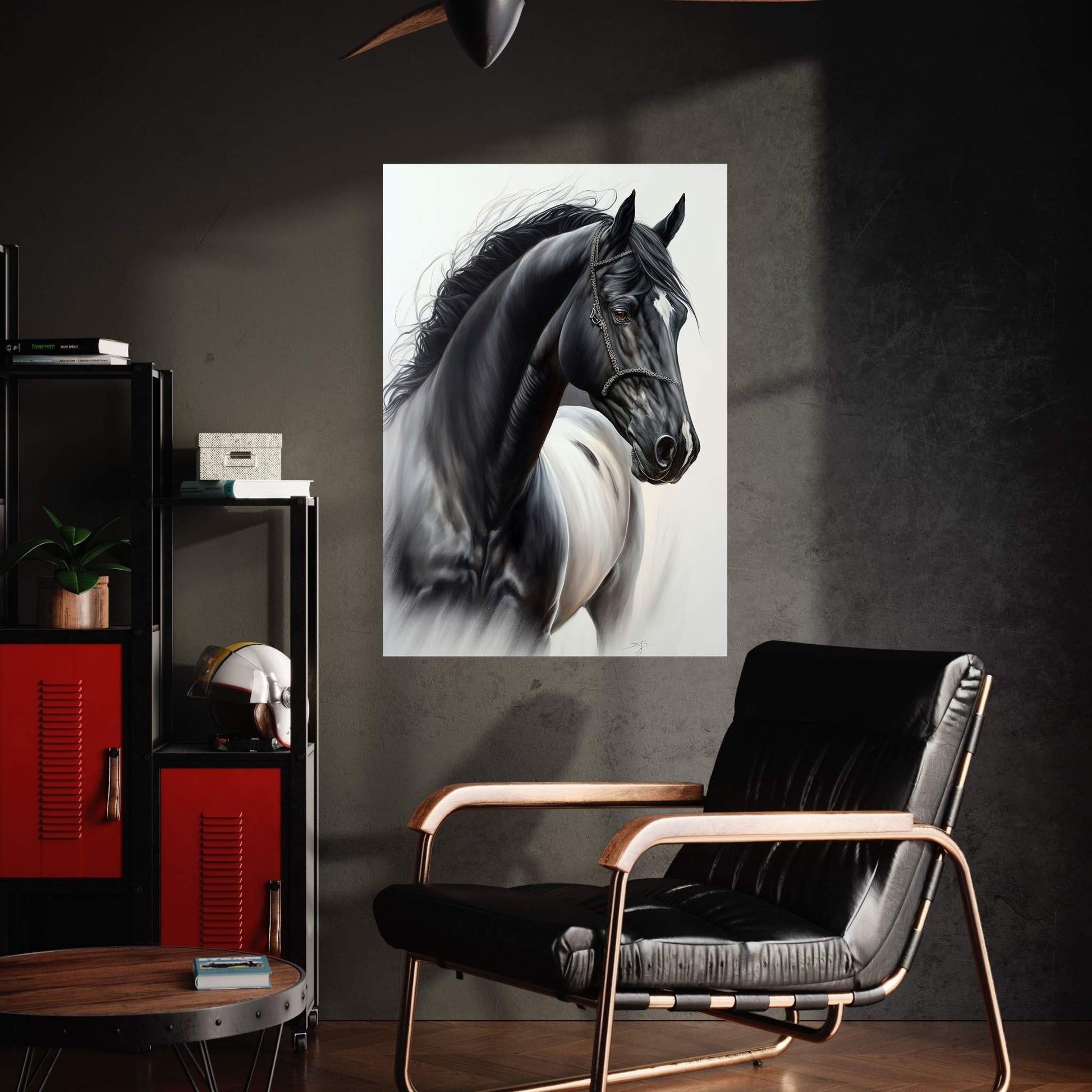 Beautiful Black Horse Canvas Wall Art , Animal Wall Art - Y Canvas