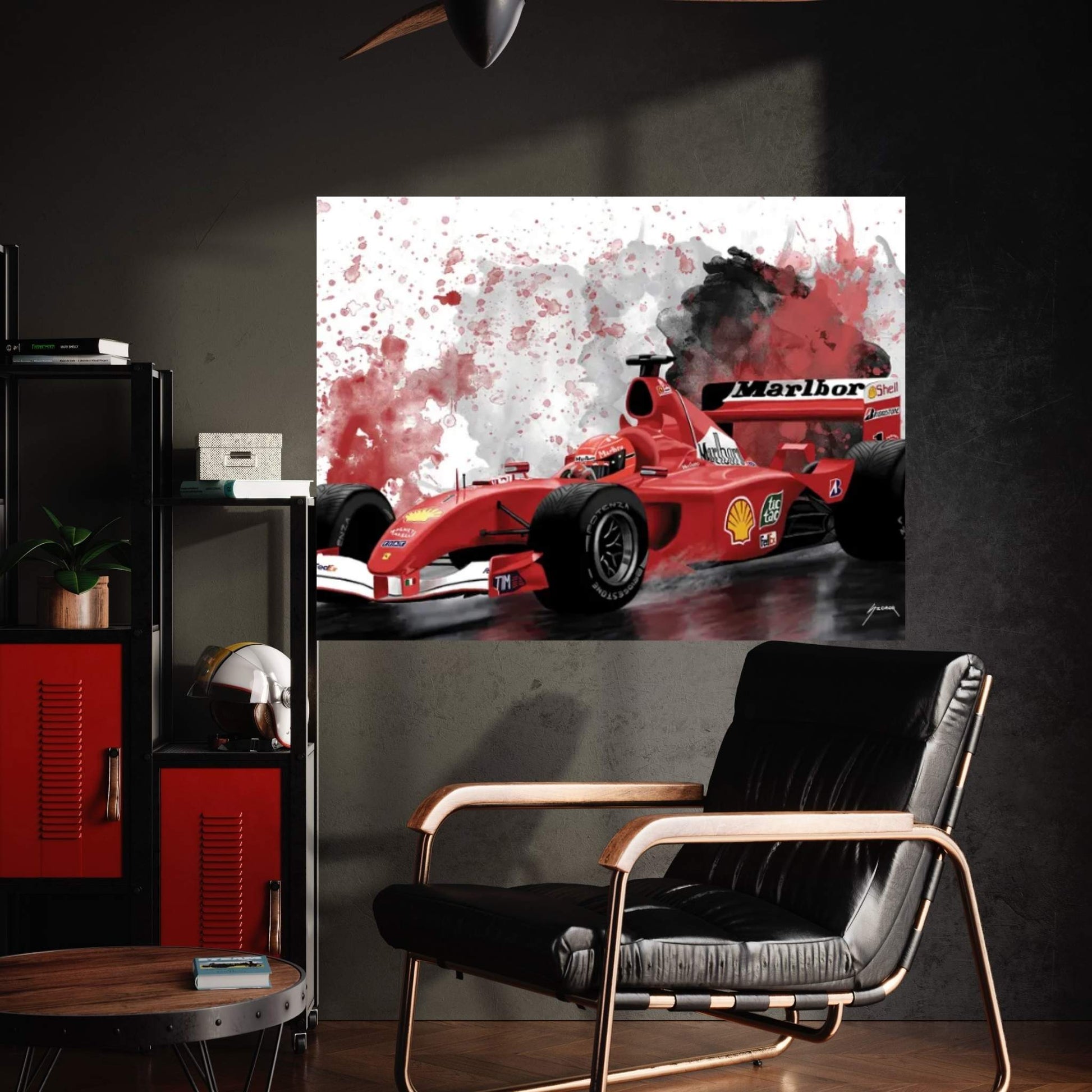 Schumacher's Racecar Canvas Wall Art - Y Canvas