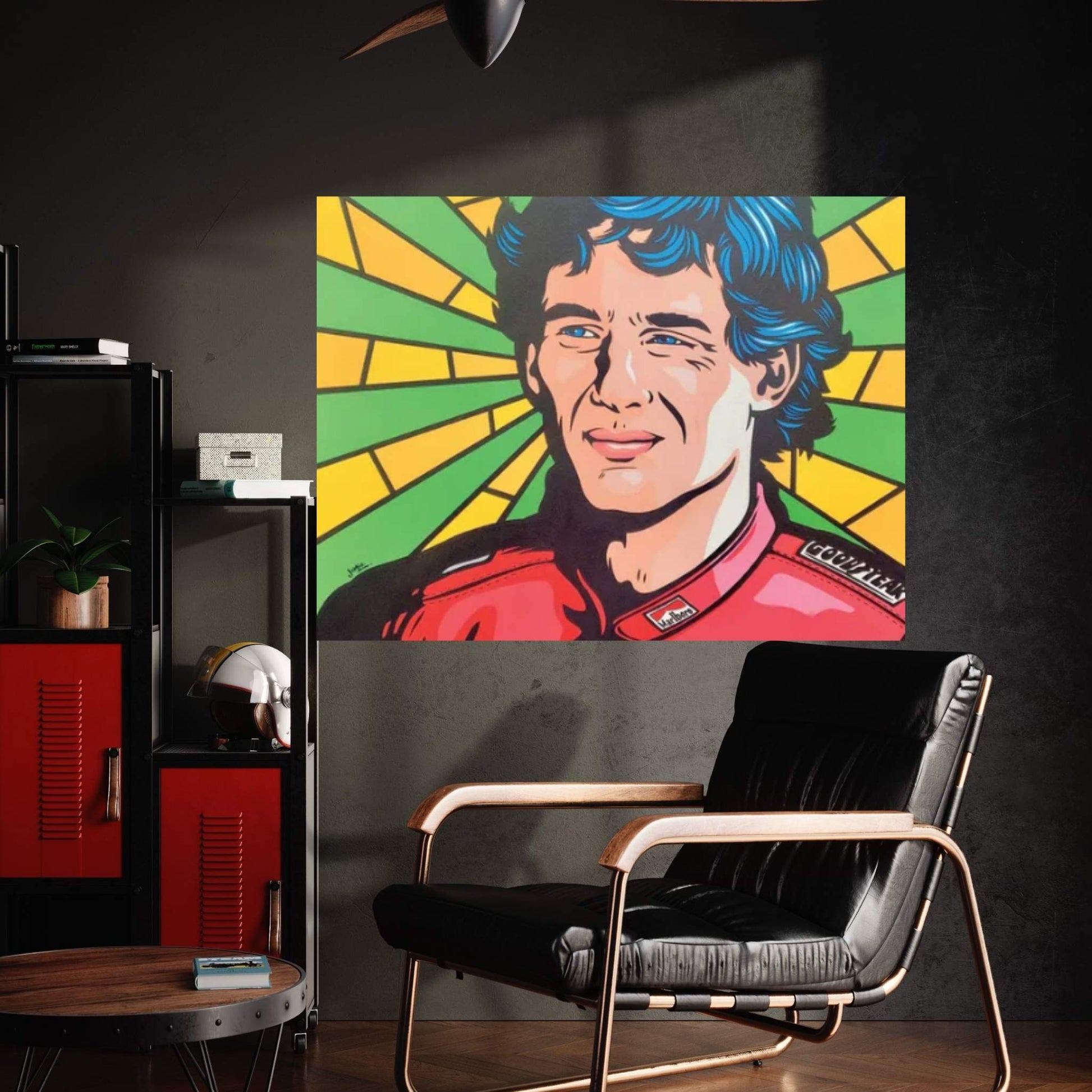 Ayrton Senna Pop Art Canvas Wall Art - Y Canvas
