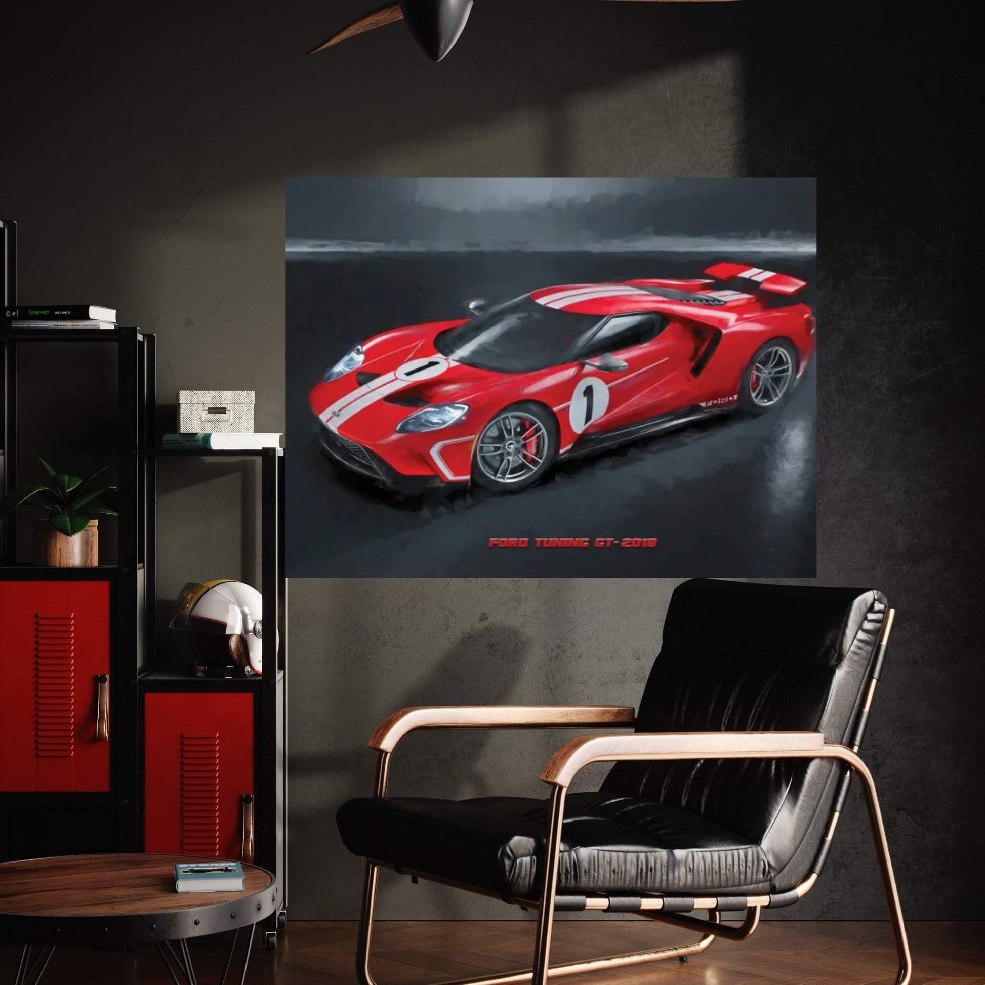 Ford Tuning GT In Watercolor Canvas Wall Art - Y Canvas