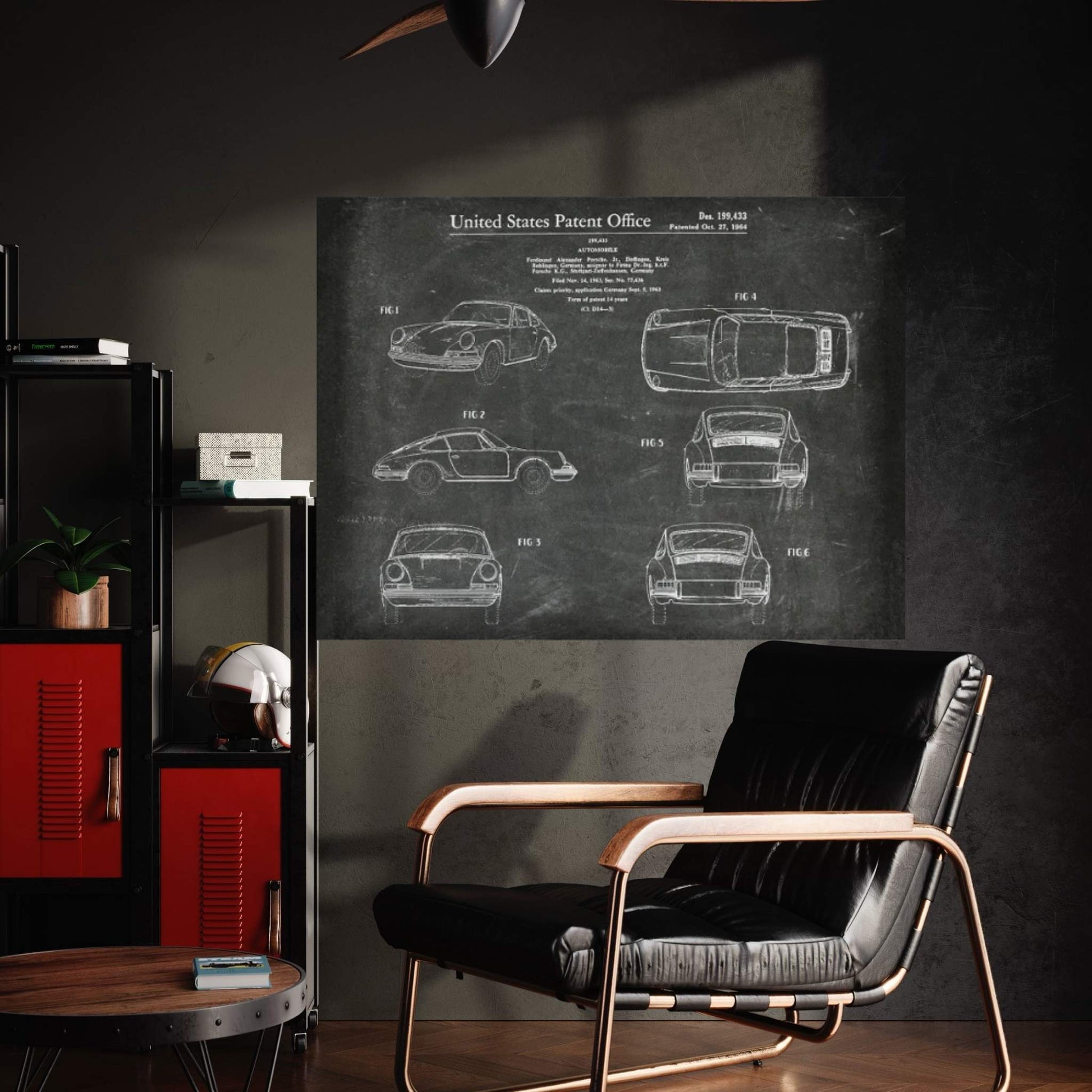 Automobile Porsche Patent II Canvas Wall Art - Y Canvas