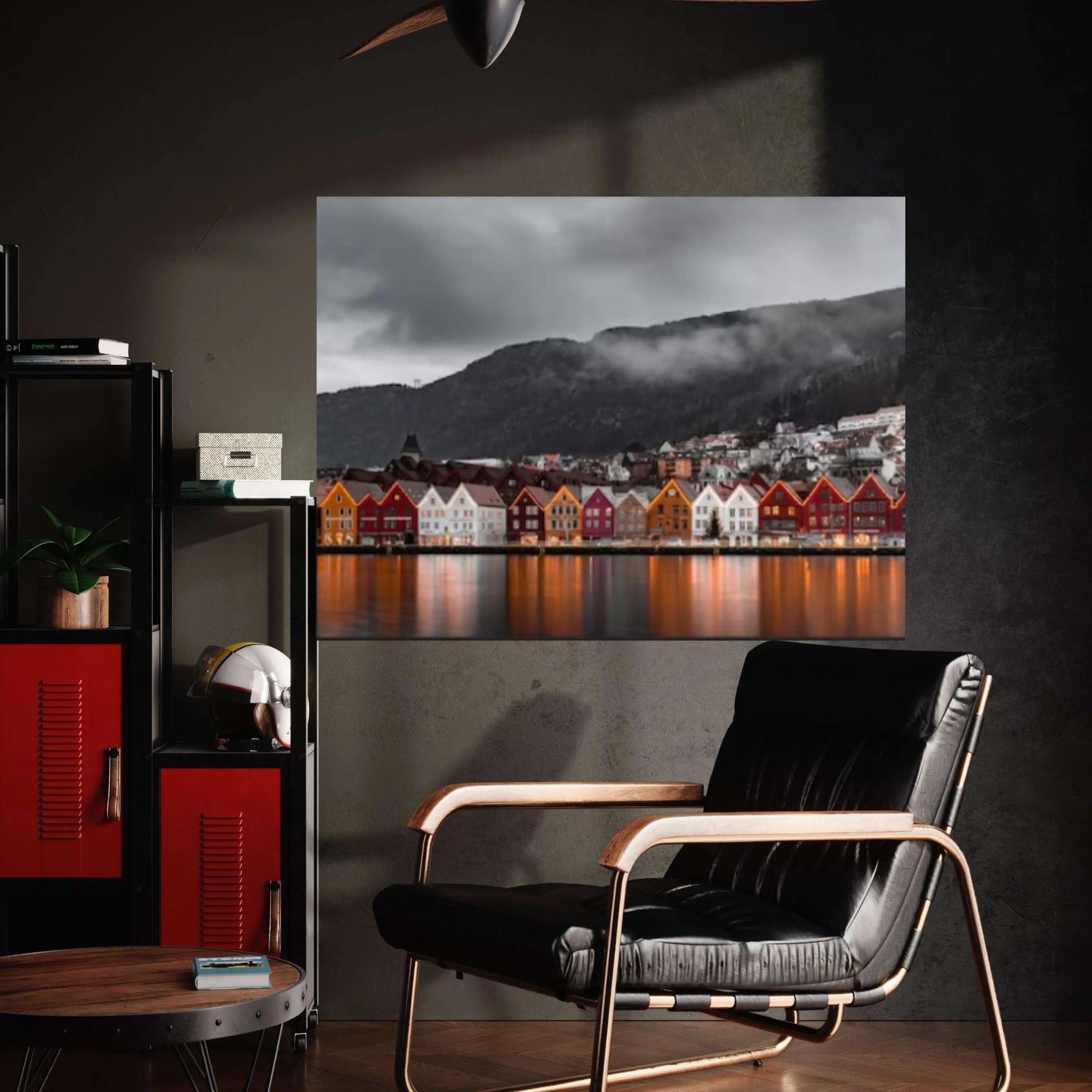 Norway Art Canvas Poster/Gift/Printed Famous Places Art Canvas-Bryggen Bergen Pictures Wall Art - Y Canvas