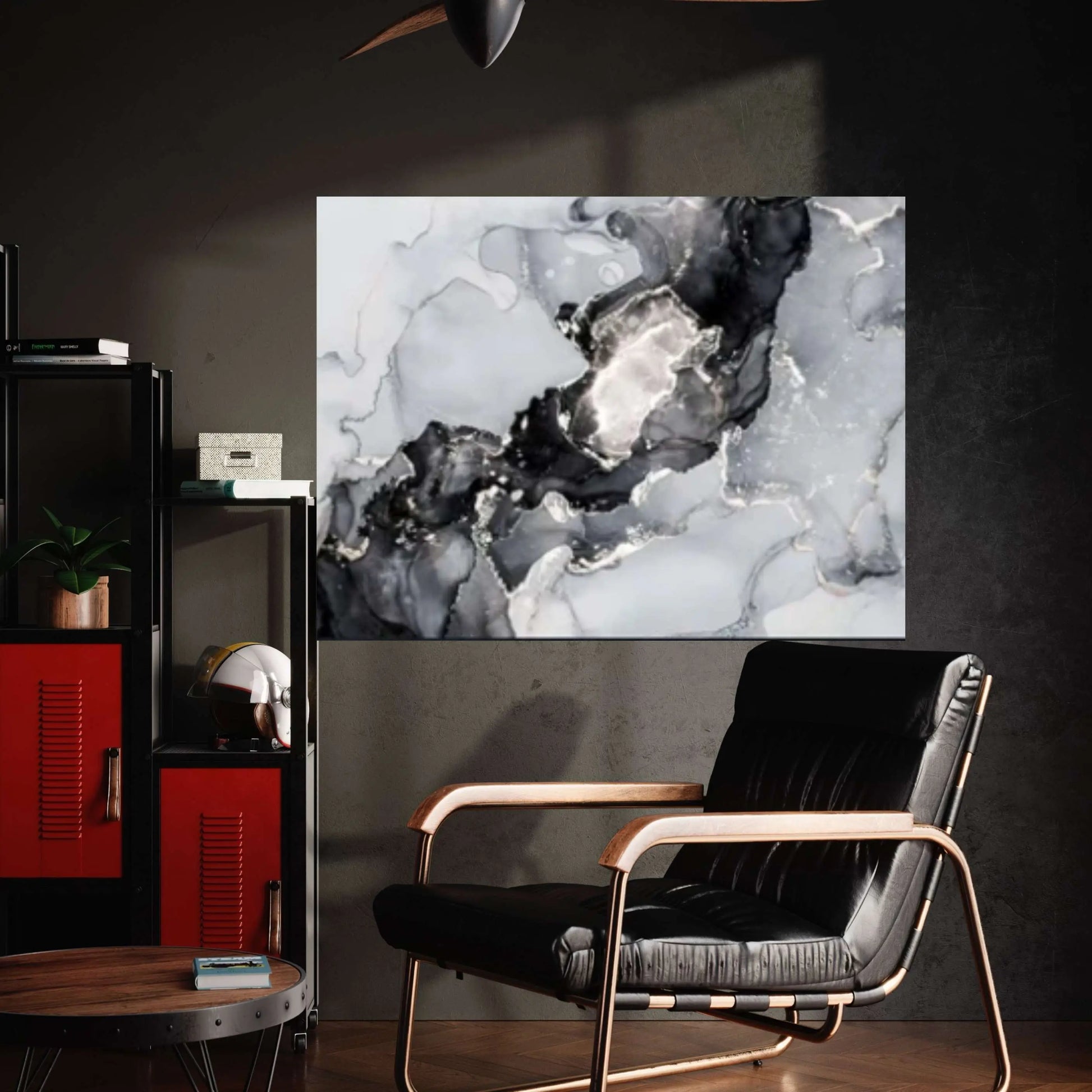 Large Silver Marble Canvas Wall Art, Marble Wall Decor, Split Canvas Art - Y Canvas