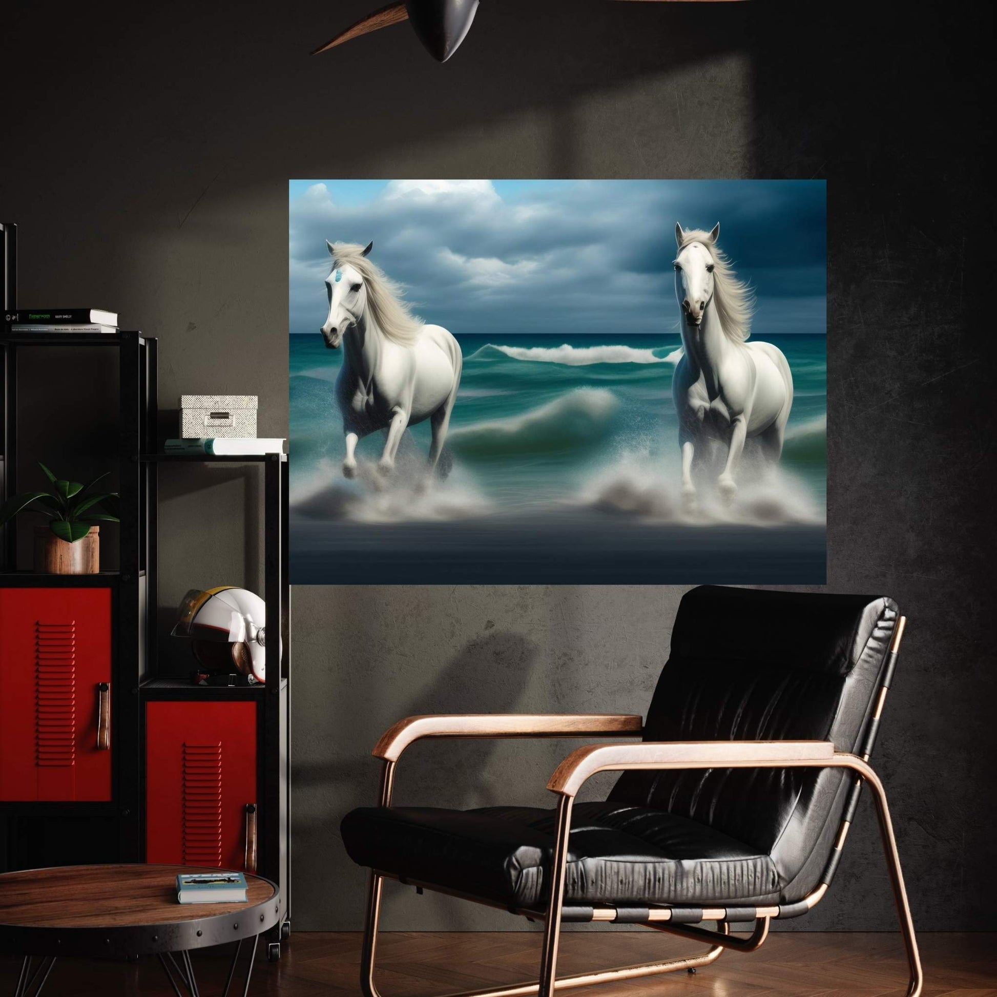 Beautiful White Horse Canvas Wall Art , Animal Wall Art - Y Canvas