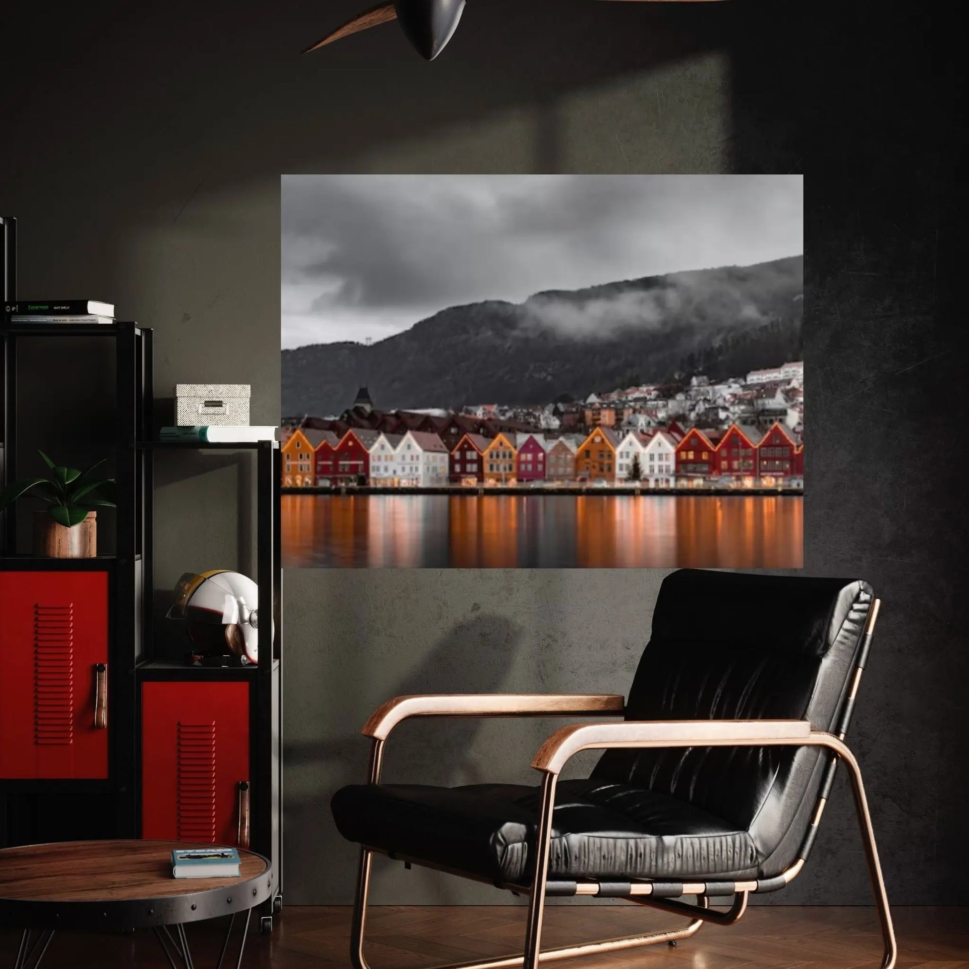 Norway Art Canvas Poster/Gift/Printed Famous Places Art Canvas-Bryggen Bergen Pictures Wall Art - Y Canvas