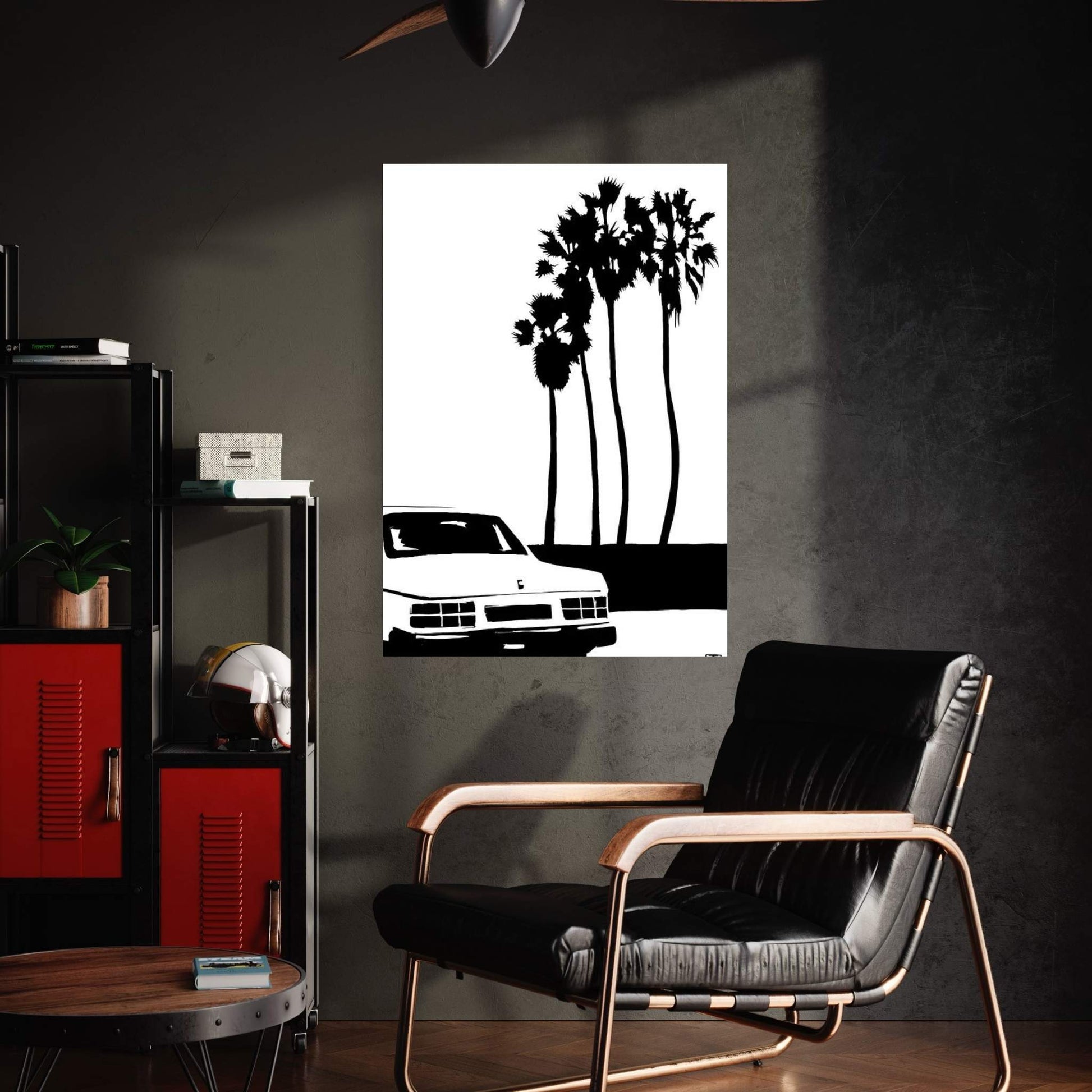 Car And Palms Canvas Wall Art - Y Canvas