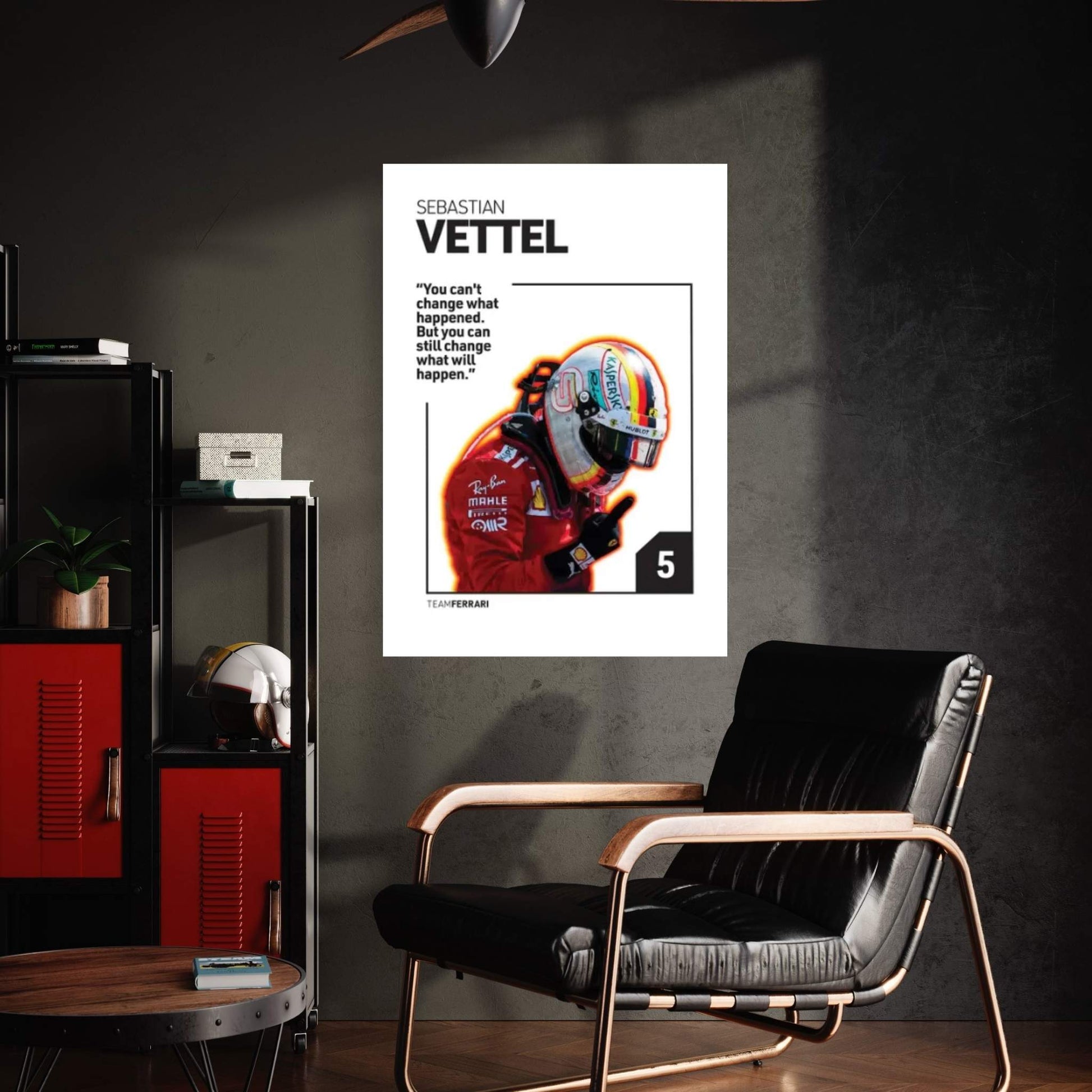 Sebastian Vettel (White) Canvas Wall Art - Y Canvas