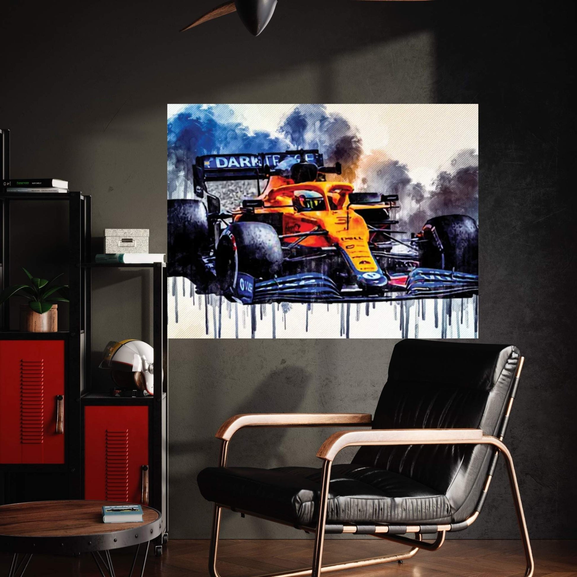 Daniel Ricciardo Mclaren Mcl35M On Track Raceway Formula 1 2021 F1 Cars Sportscars Canvas Wall Art - Y Canvas