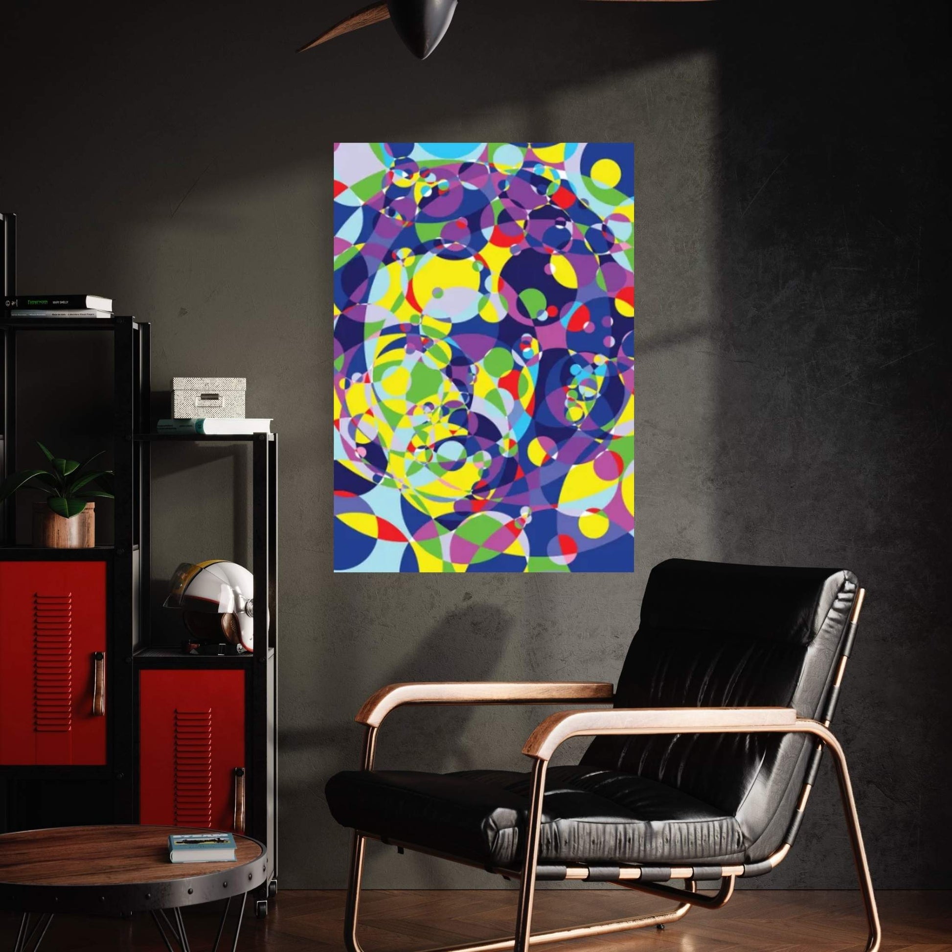 Ayrton Colored Circles Canvas Wall Art - Y Canvas