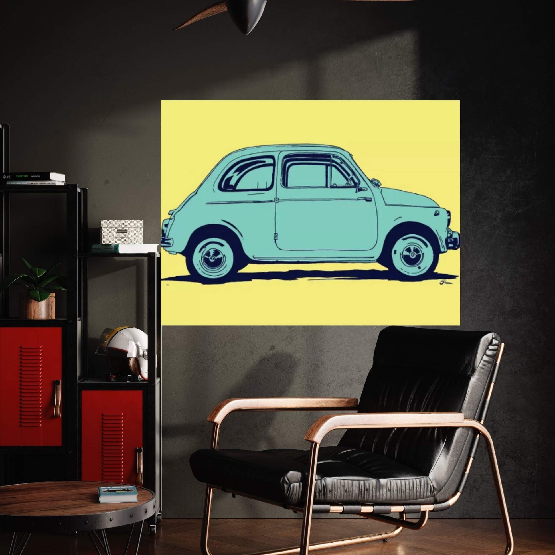 Fiat 500 Canvas Wall Art - Y Canvas