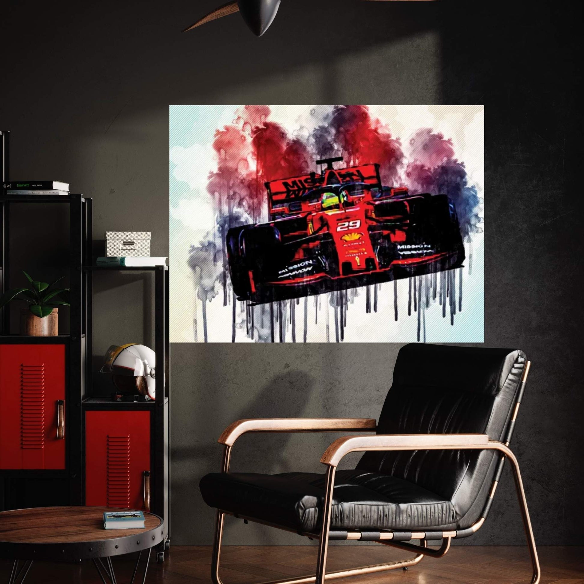 Mick Schumacher On Track Ferrari Sf90 Scuderia Ferrari 2019 F1 Cars Mick Schumacher Formula 1 Canvas Wall Art - Y Canvas