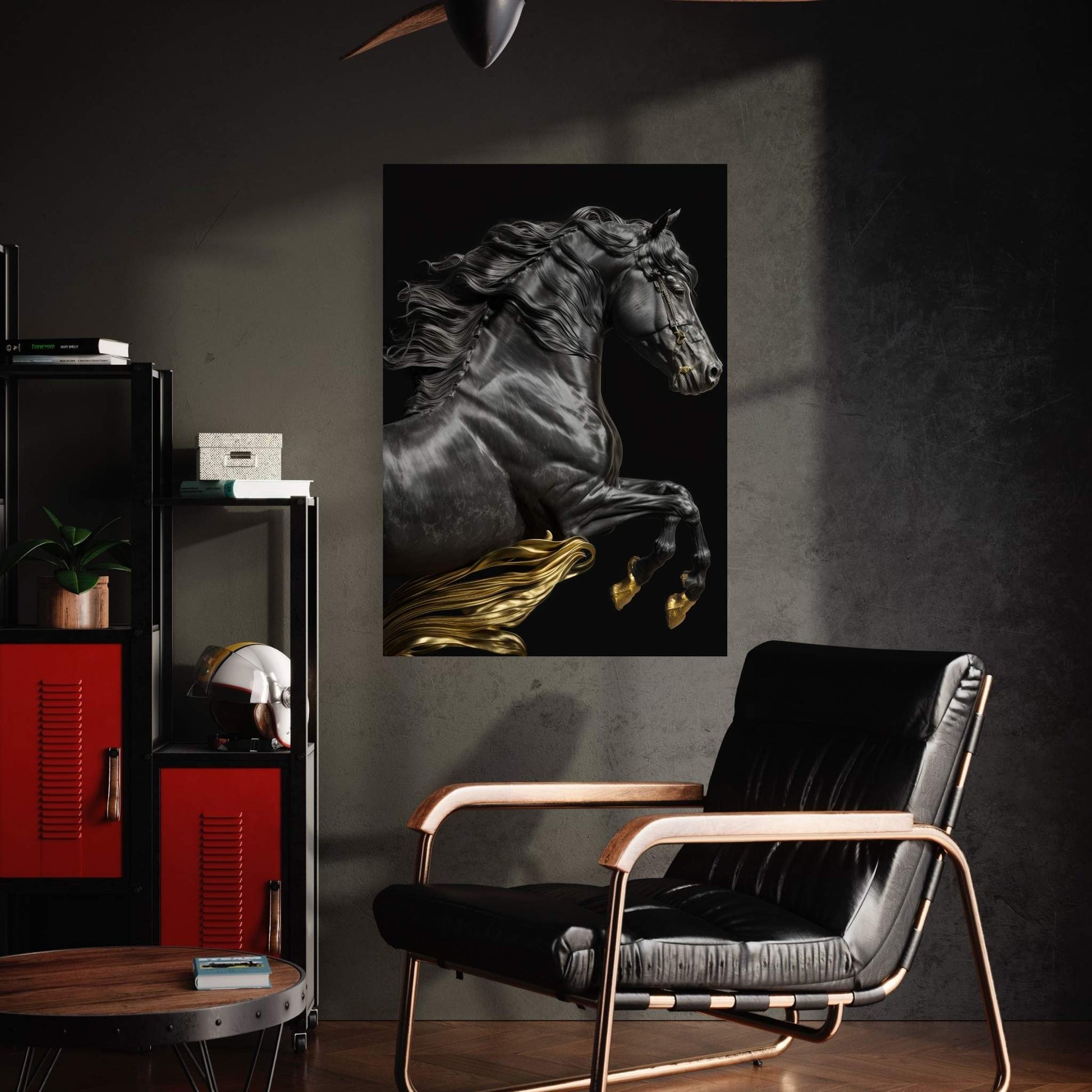 Beautiful Black Horse Canvas Wall Art , Animal Wall Art - Y Canvas