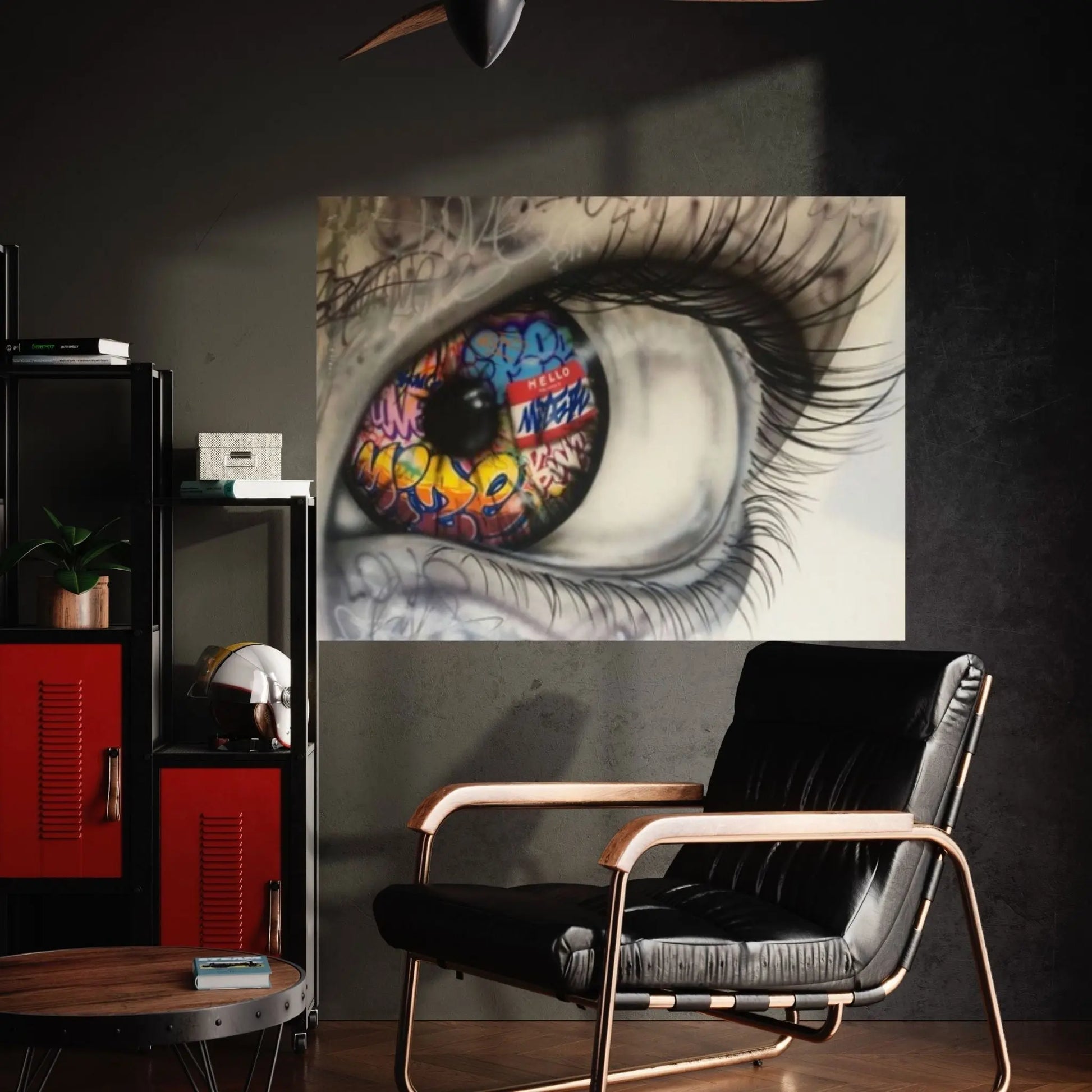 Banksy Canvas Wall Art, Big Eye Graffiti Painting Art Print, Graffiti Canvas Painting - Y Canvas