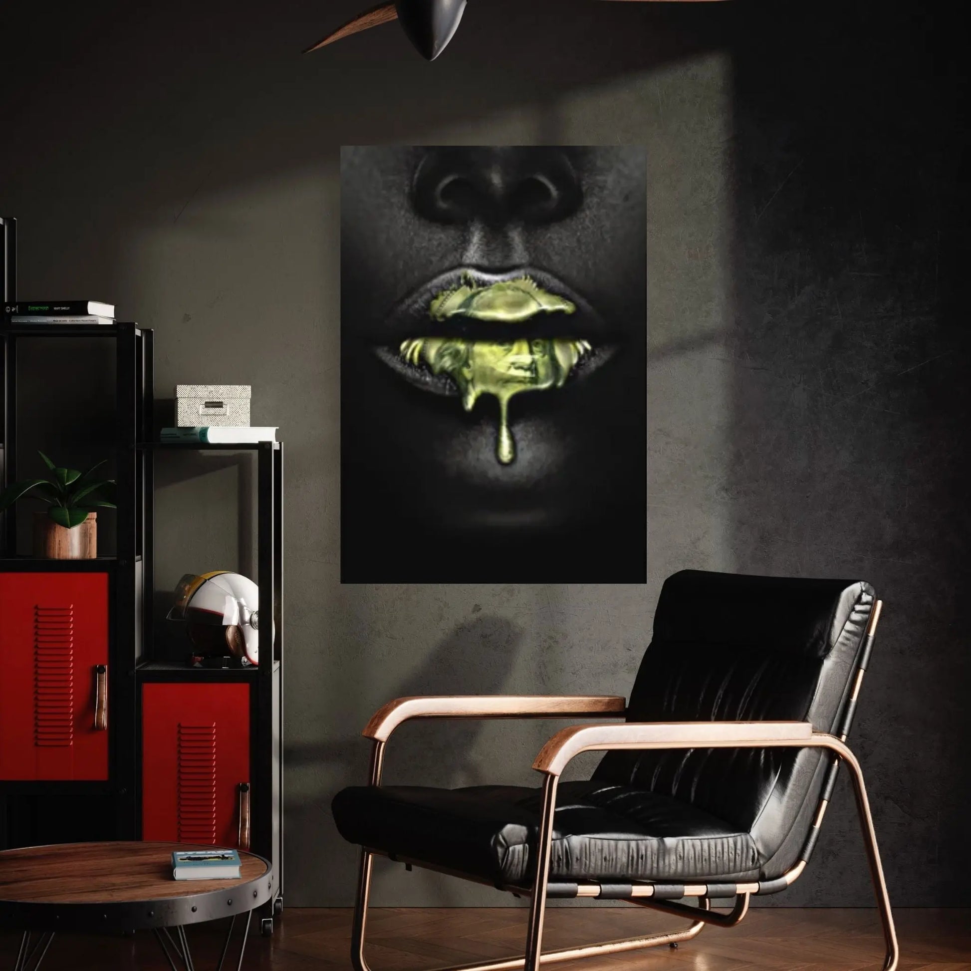 Home Decor Money Lipstick HD Print Sexy African Woman Paintings Picture Wall Art Nordic Modular Canvas Poster - Y Canvas