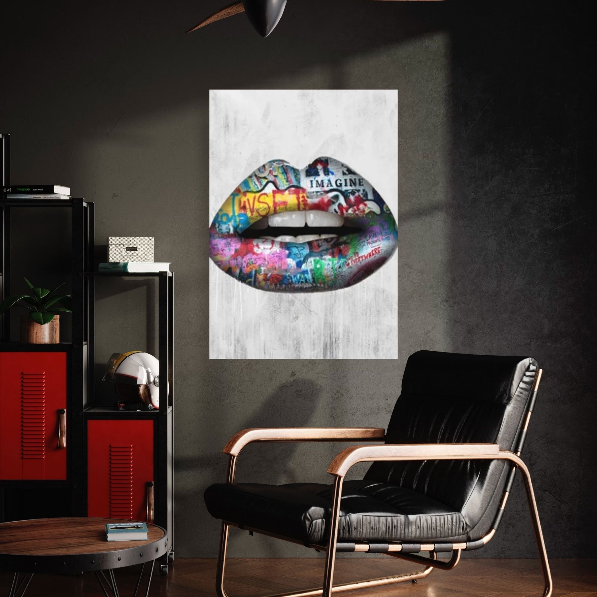 Banksy Poster, Sexy Lip Art Canvas Decor, Print Poster Graffiti Wall Art - Y Canvas