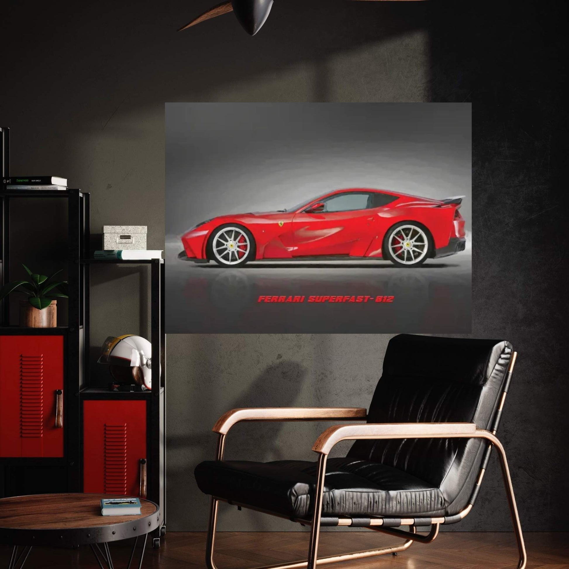 Ferrari Superfast 812 In Watercolor Canvas Wall Art - Y Canvas