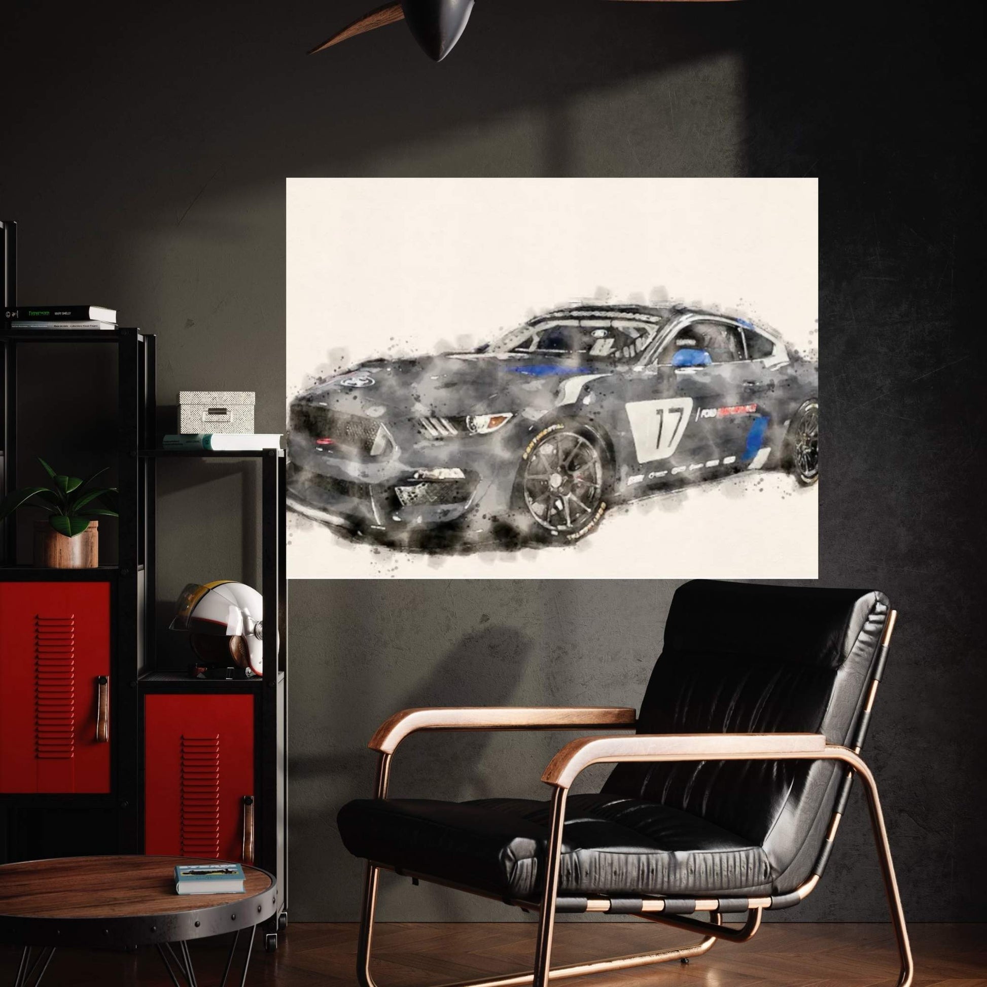 Ford Tuning In Watercolor Canvas Wall Art - Y Canvas