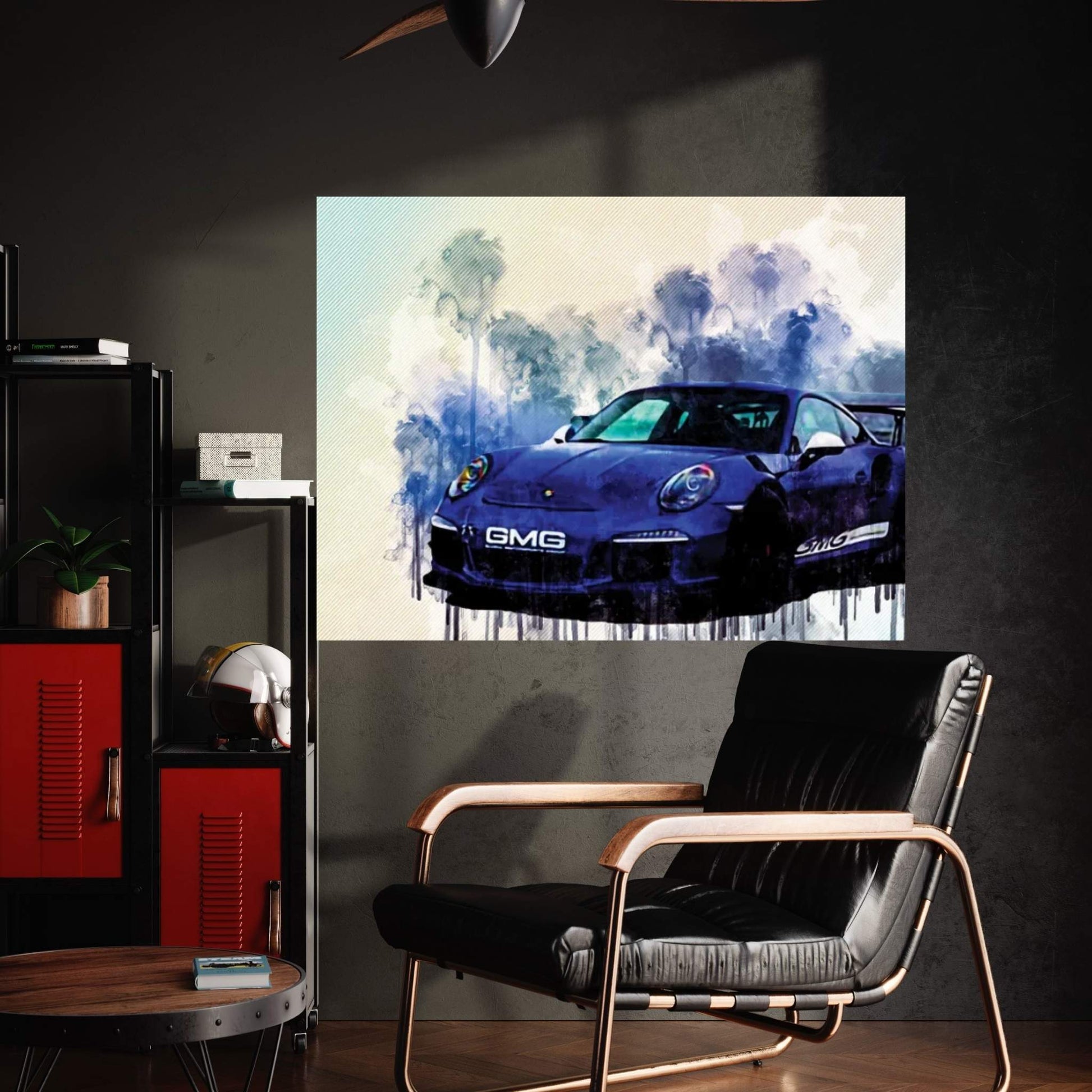 Porsche 911 Gt3Rs Tuning Blue Sports German Sports Cars Canvas Wall Art - Y Canvas