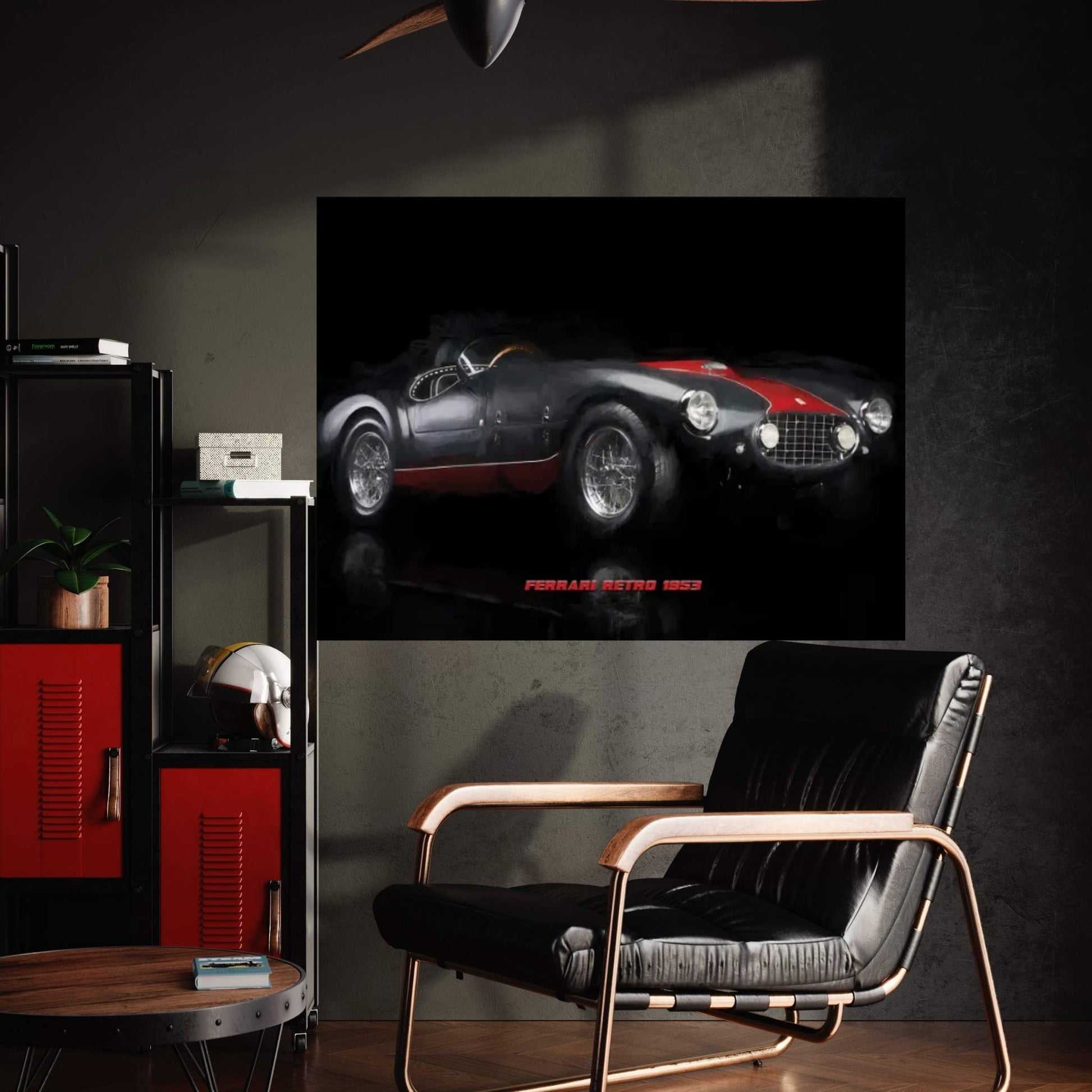 Ferrari Retro 1953 In Watercolor Canvas Wall Art - Y Canvas