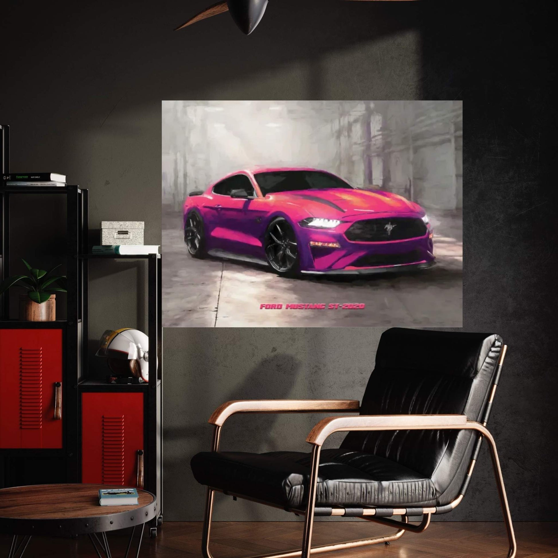 Ford Mustang St In Watercolor Canvas Wall Art - Y Canvas