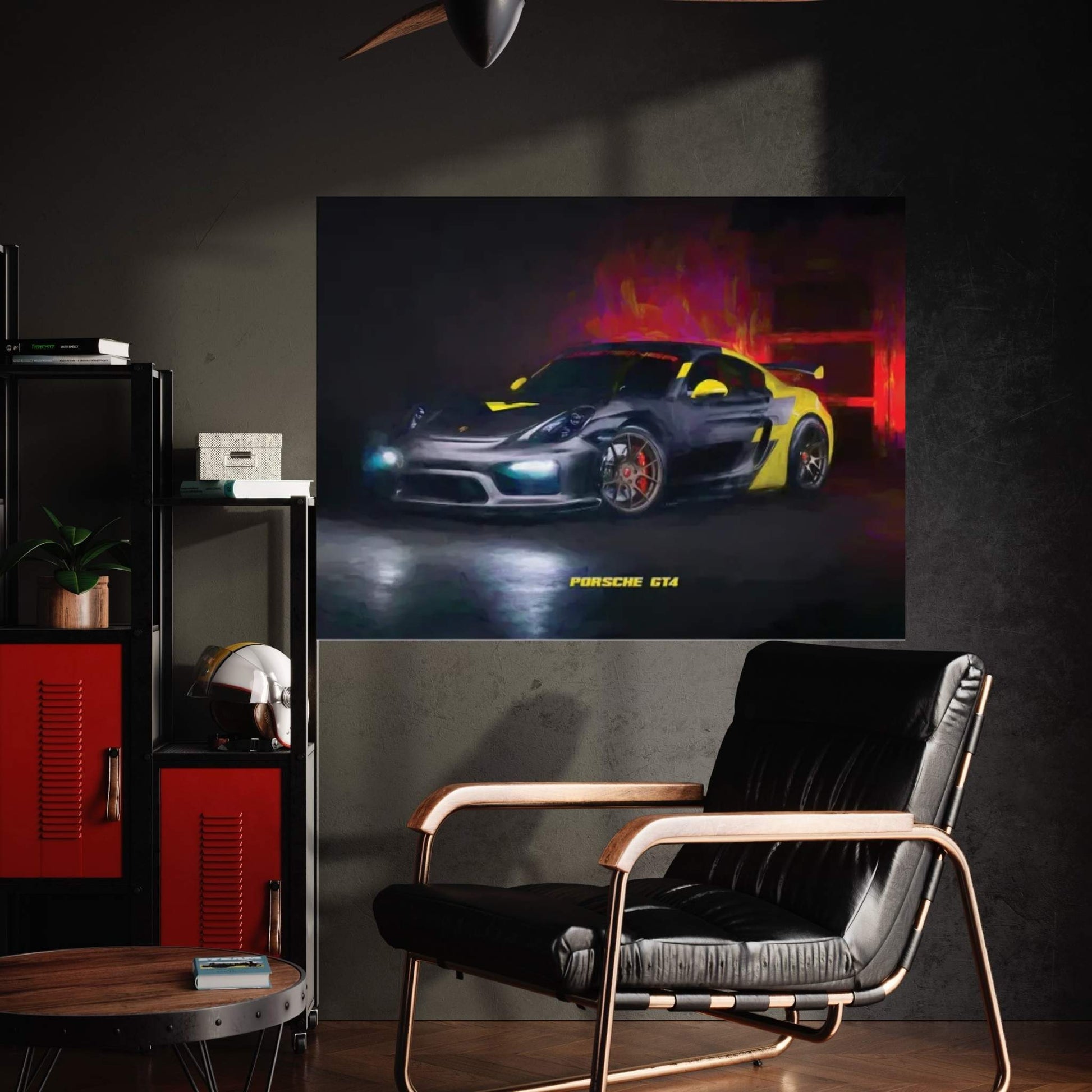 Porsche GT4 In Watercolor Canvas Wall Art - Y Canvas