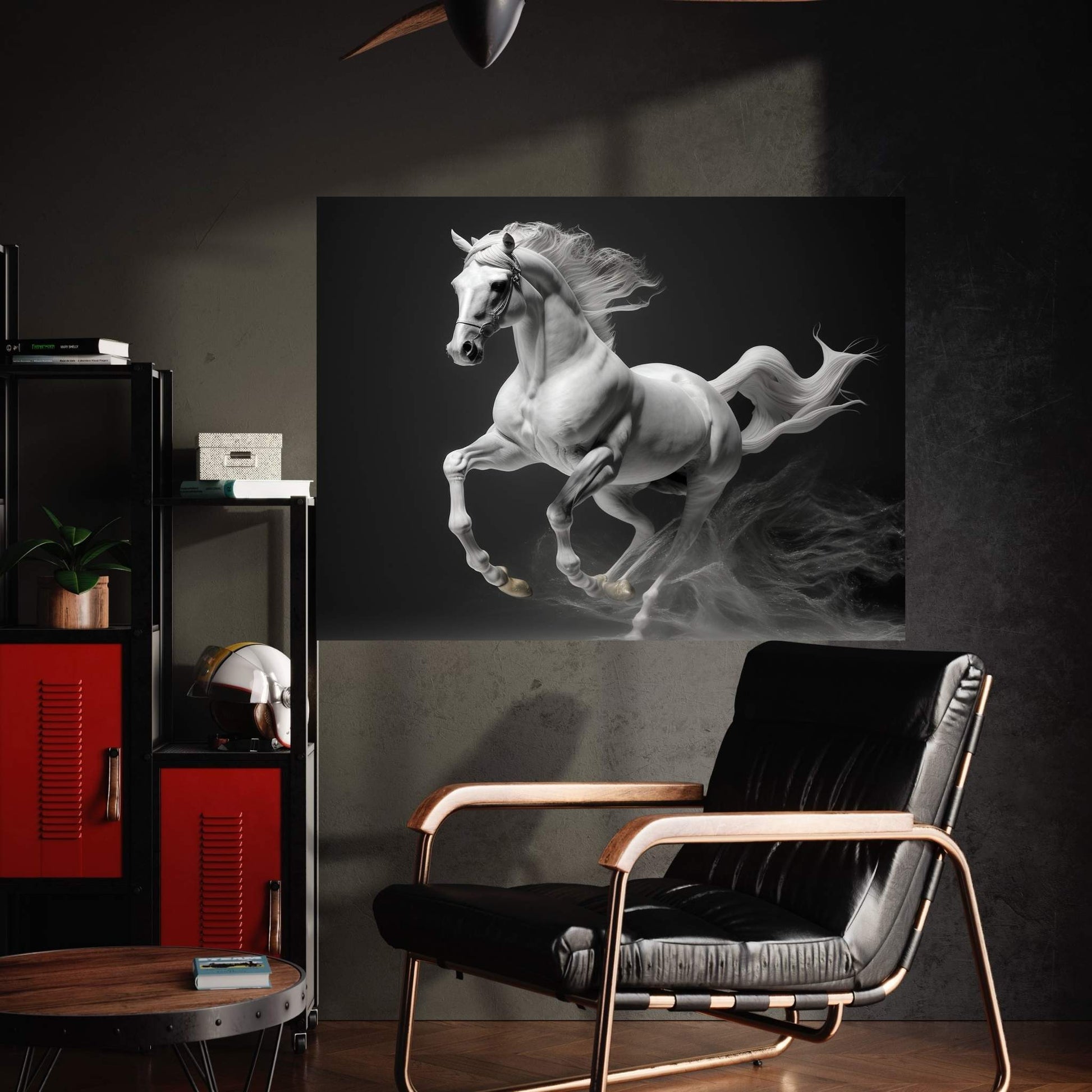Beautiful White Horse Canvas Wall Art , Animal Wall Art - Y Canvas