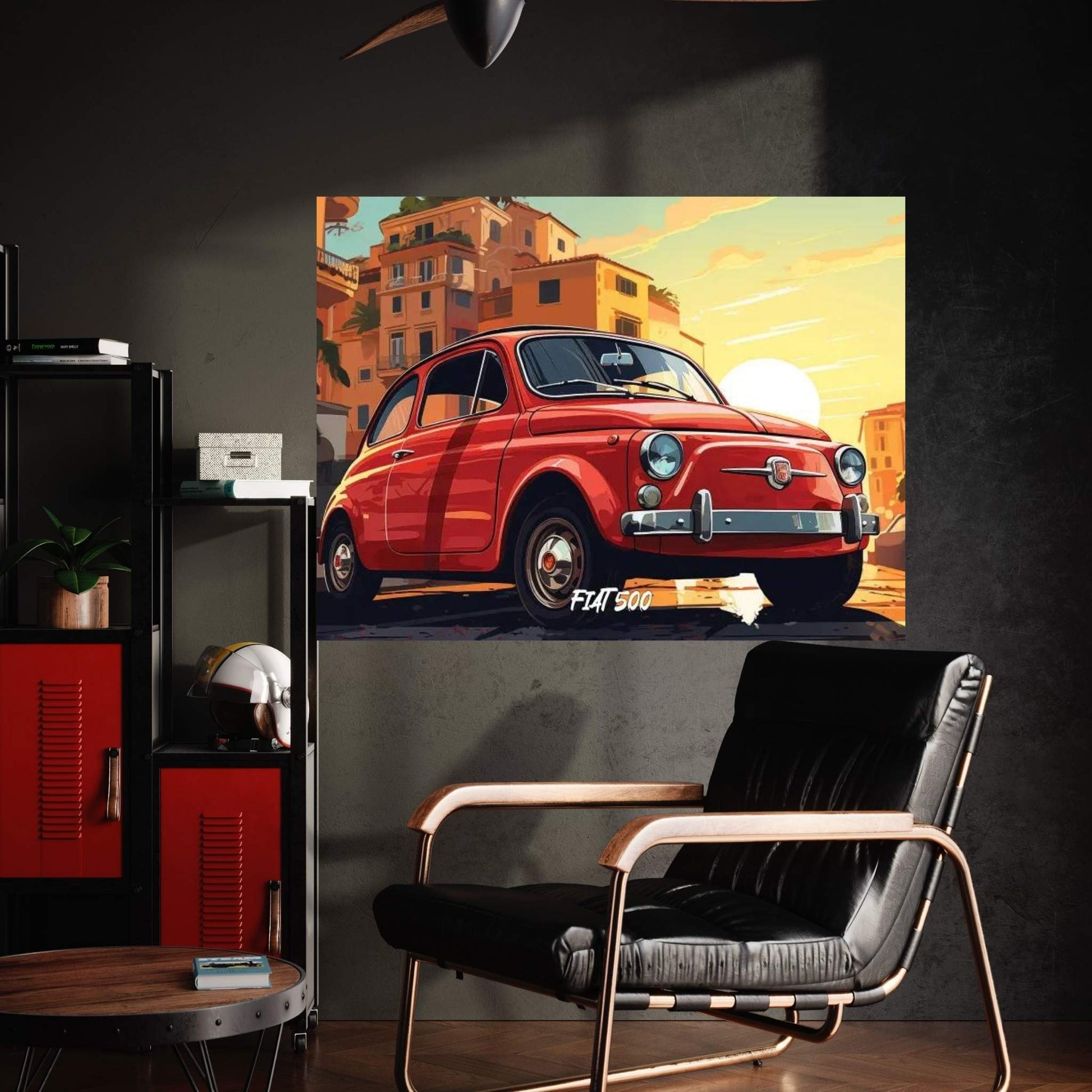 Fiat 500 Comic Canvas Wall Art - Y Canvas