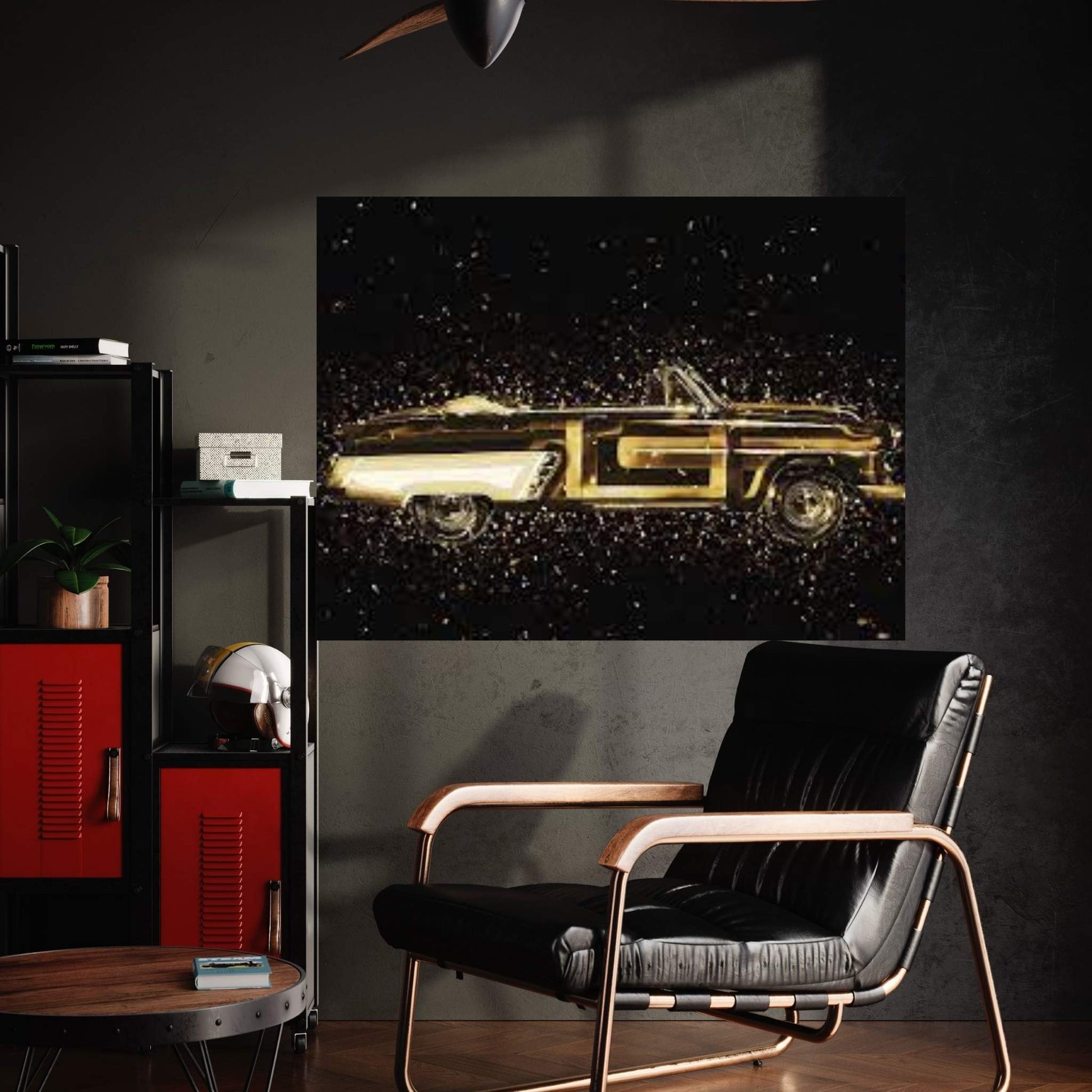 Golden - Vintage Car Canvas Wall Art - Y Canvas