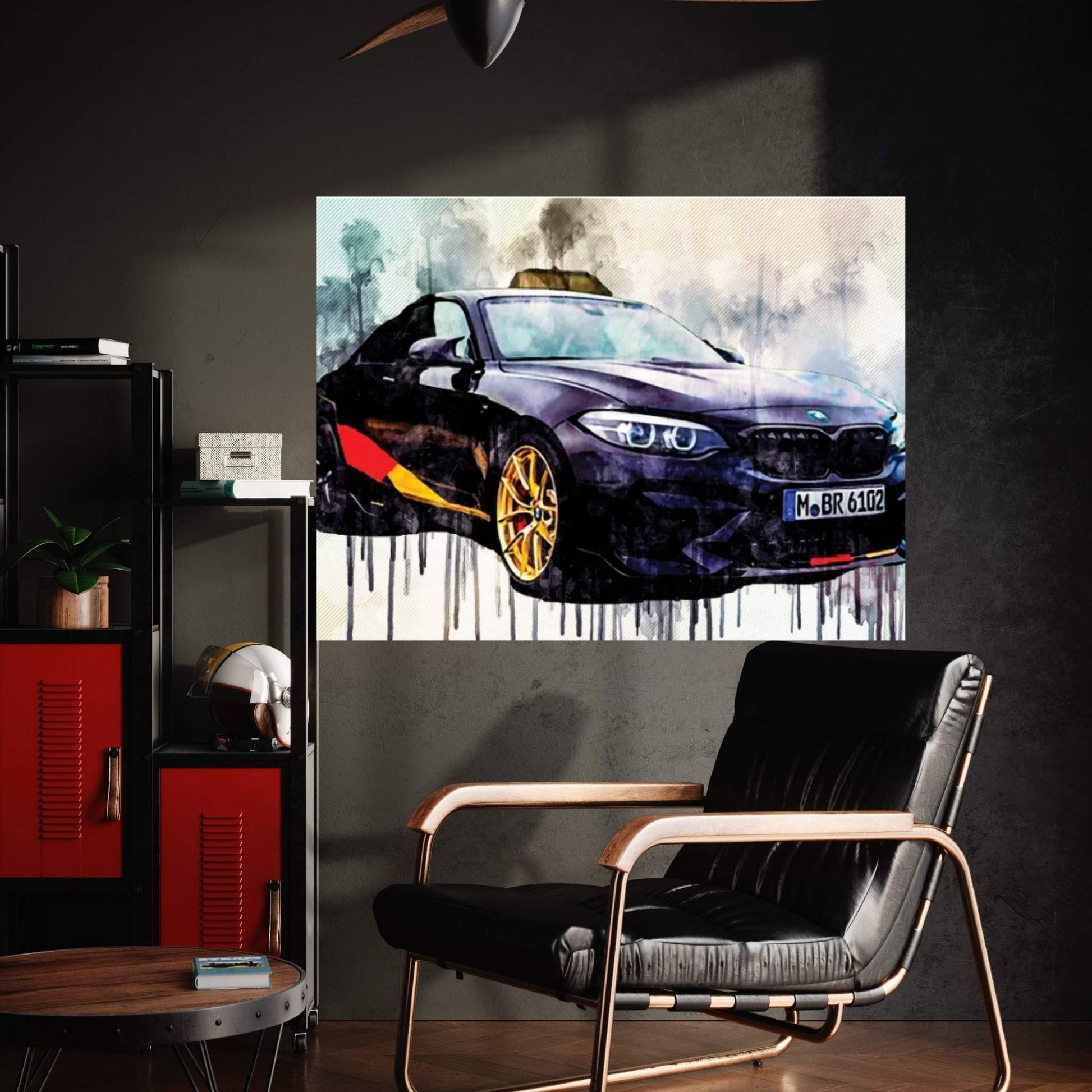 Bmw M2 2018 M Performance Competition Black Sports Front View Tuning Canvas Wall Art - Y Canvas