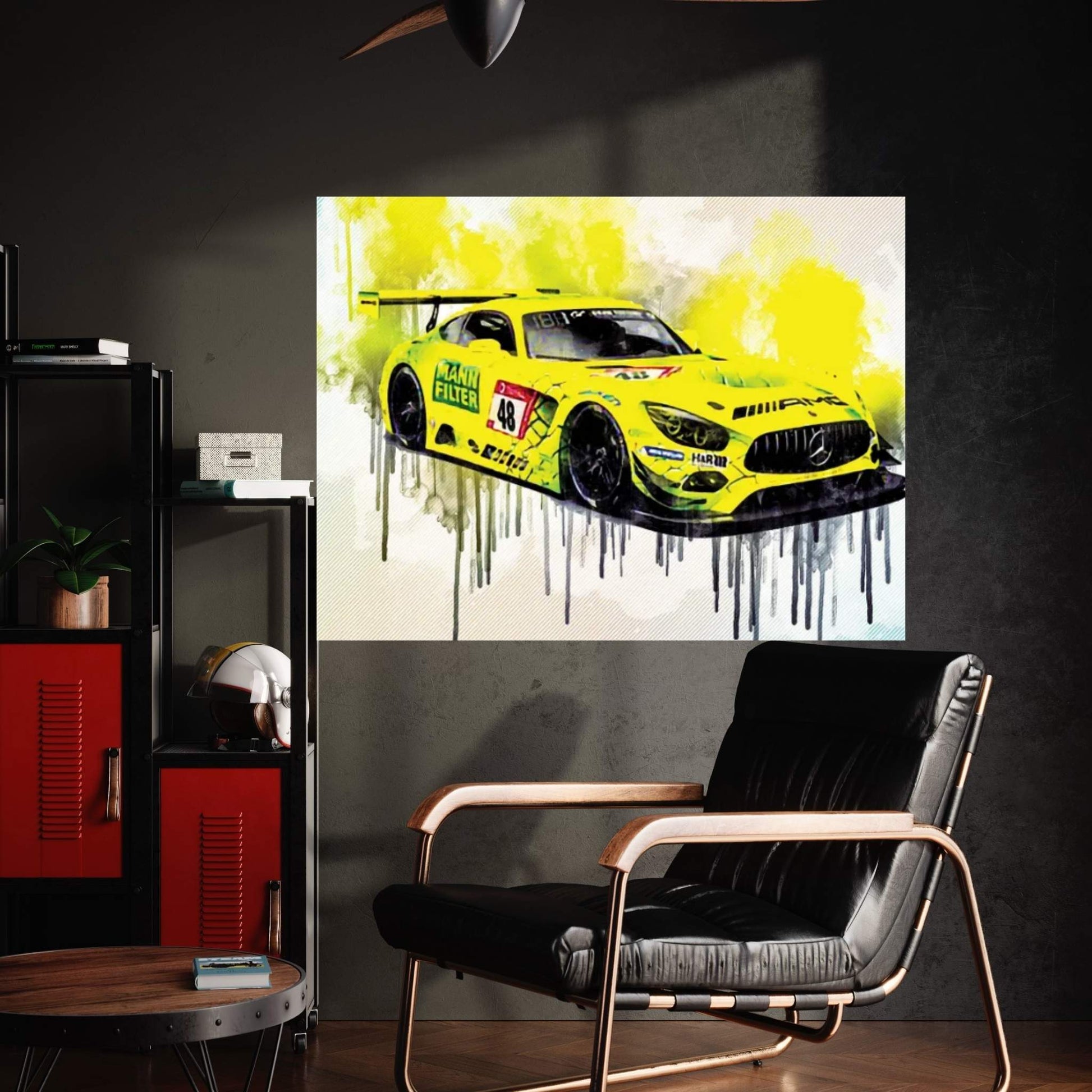 Mercedes-Amg Gt3 2019 Racing Car German Sports Cars Team Mann-Filter Adac Gt Masters Christian Hohenadel Lance David Arnold Raf Canvas Wall Art - Y Canvas