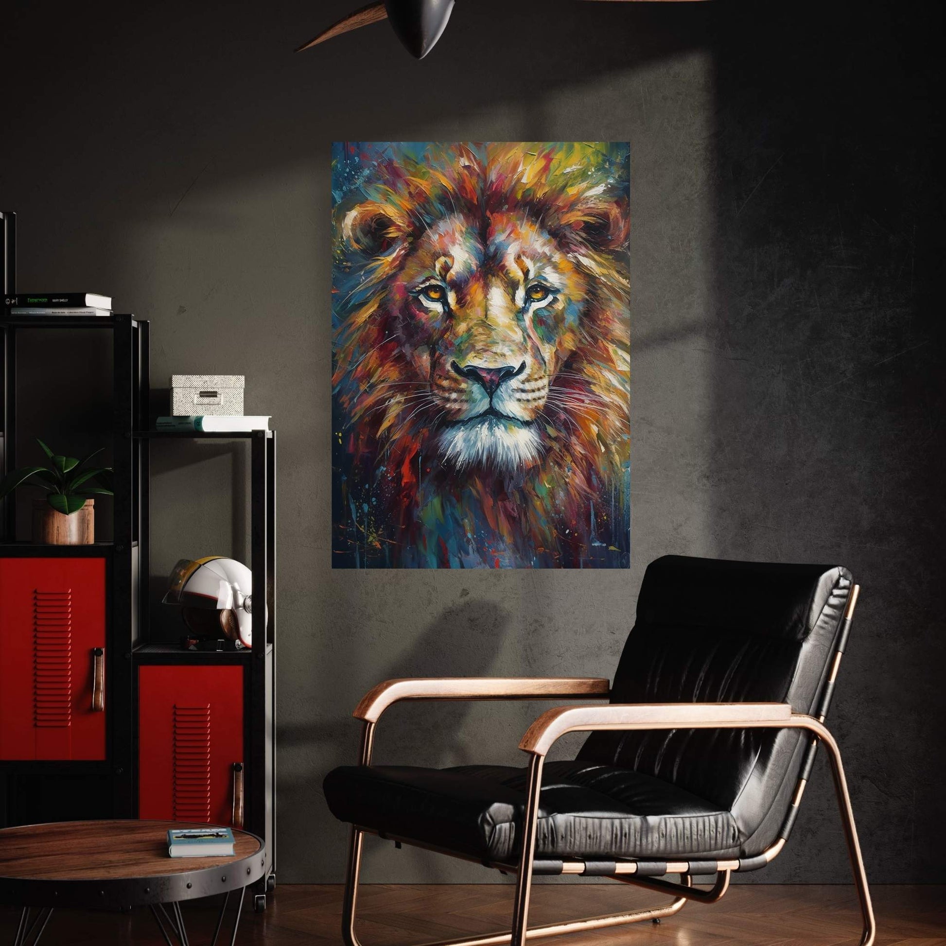 Lion Portrait , Animal Lion Canvas Wall Art Print - Y Canvas
