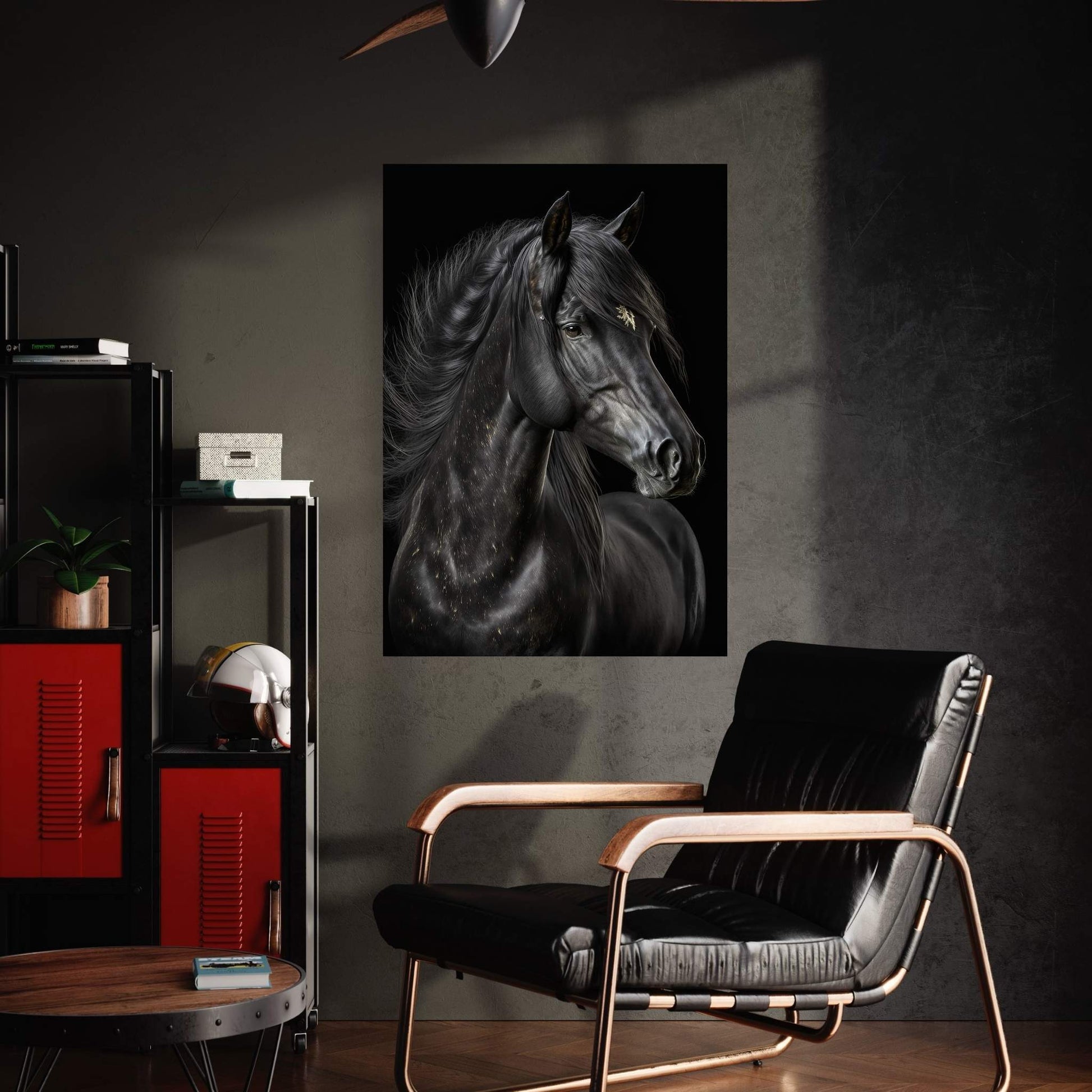 Beautiful Black Horse Canvas Wall Art , Animal Wall Art - Y Canvas