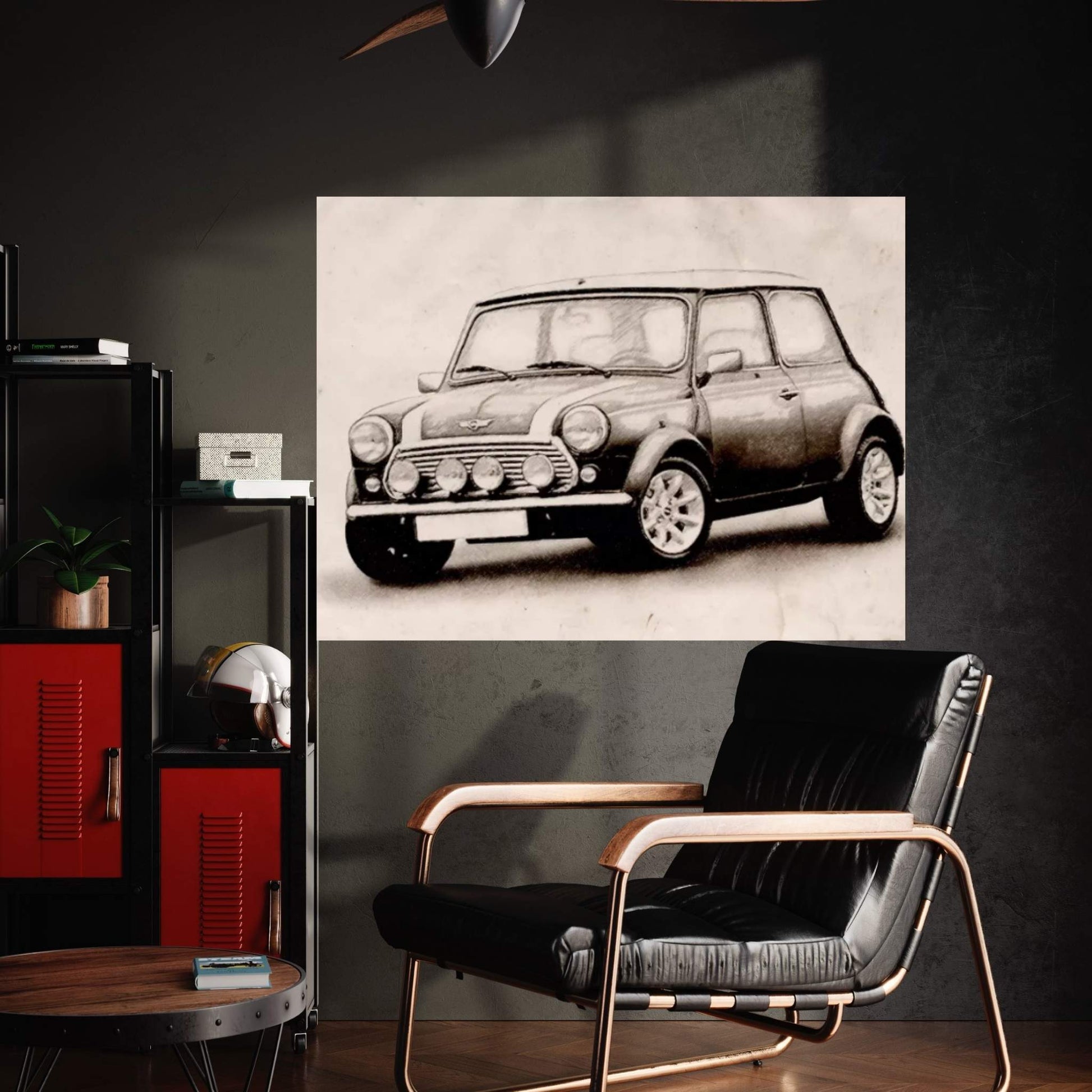 Mini Cooper Sketch Canvas Wall Art - Y Canvas