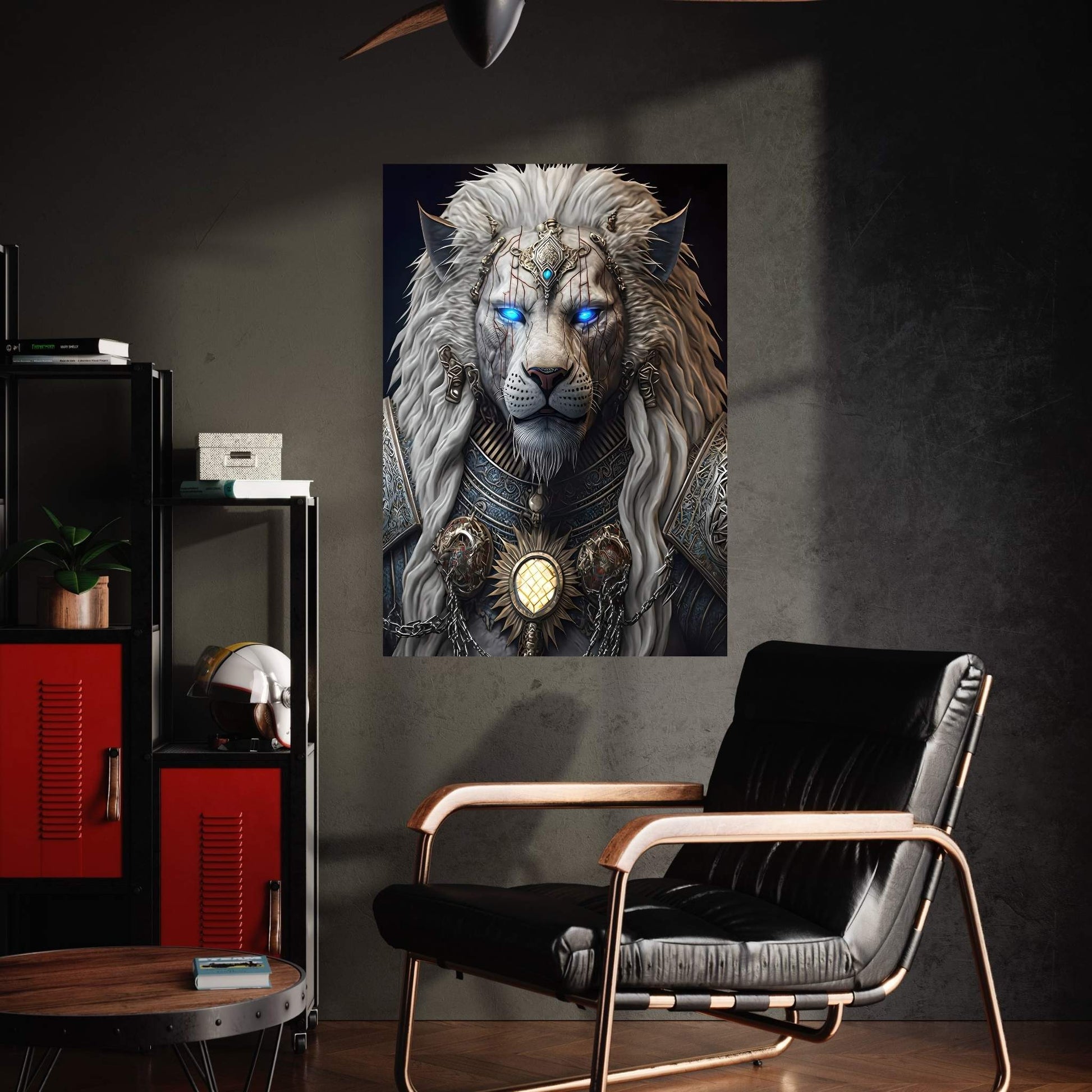 King Gold Lion Wall Art, Lion Canvas Art, Animal Wall Art - Y Canvas