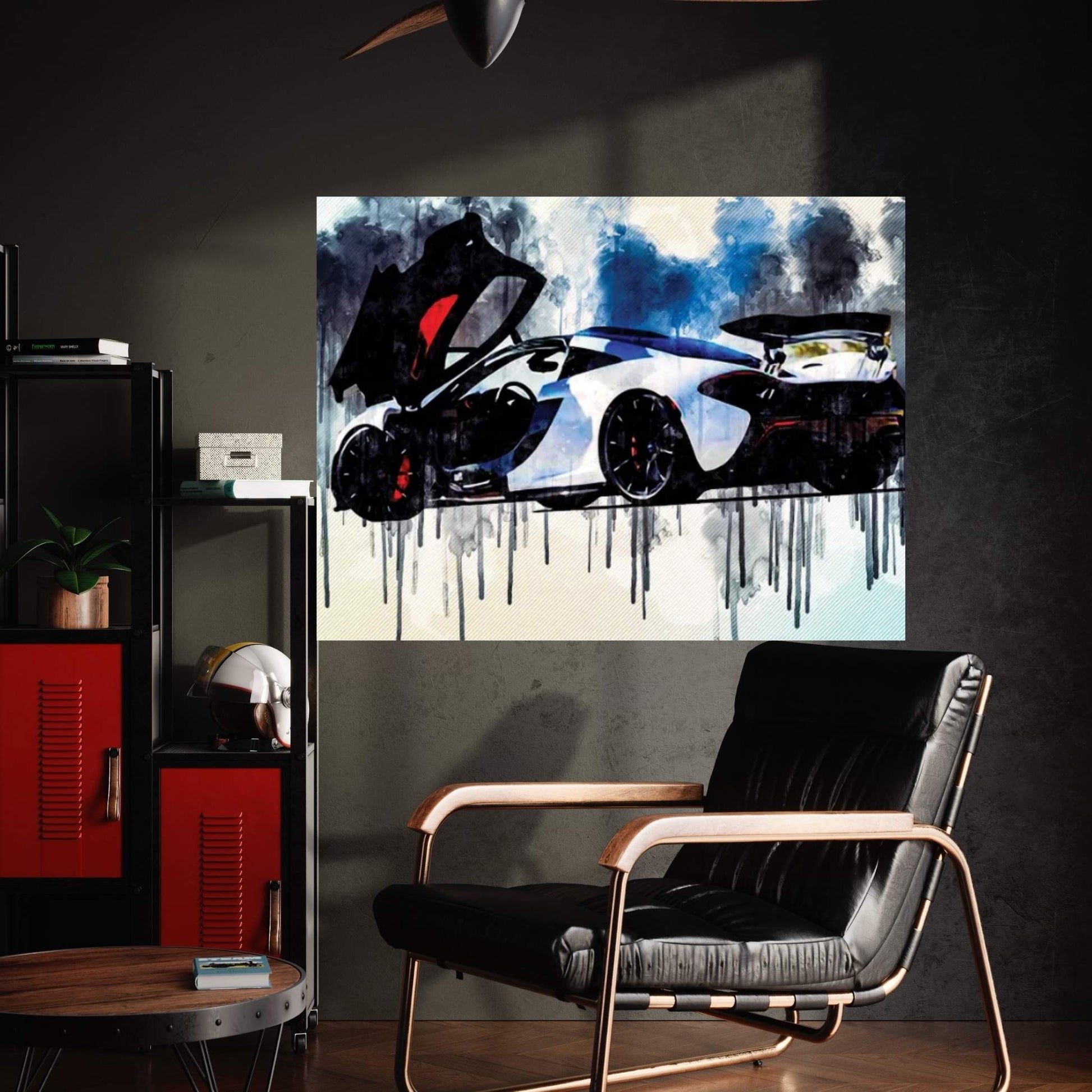 Mclaren P1 2020 Rear View Exterior White Supercar Hypercar British Sports Cars Canvas Wall Art - Y Canvas