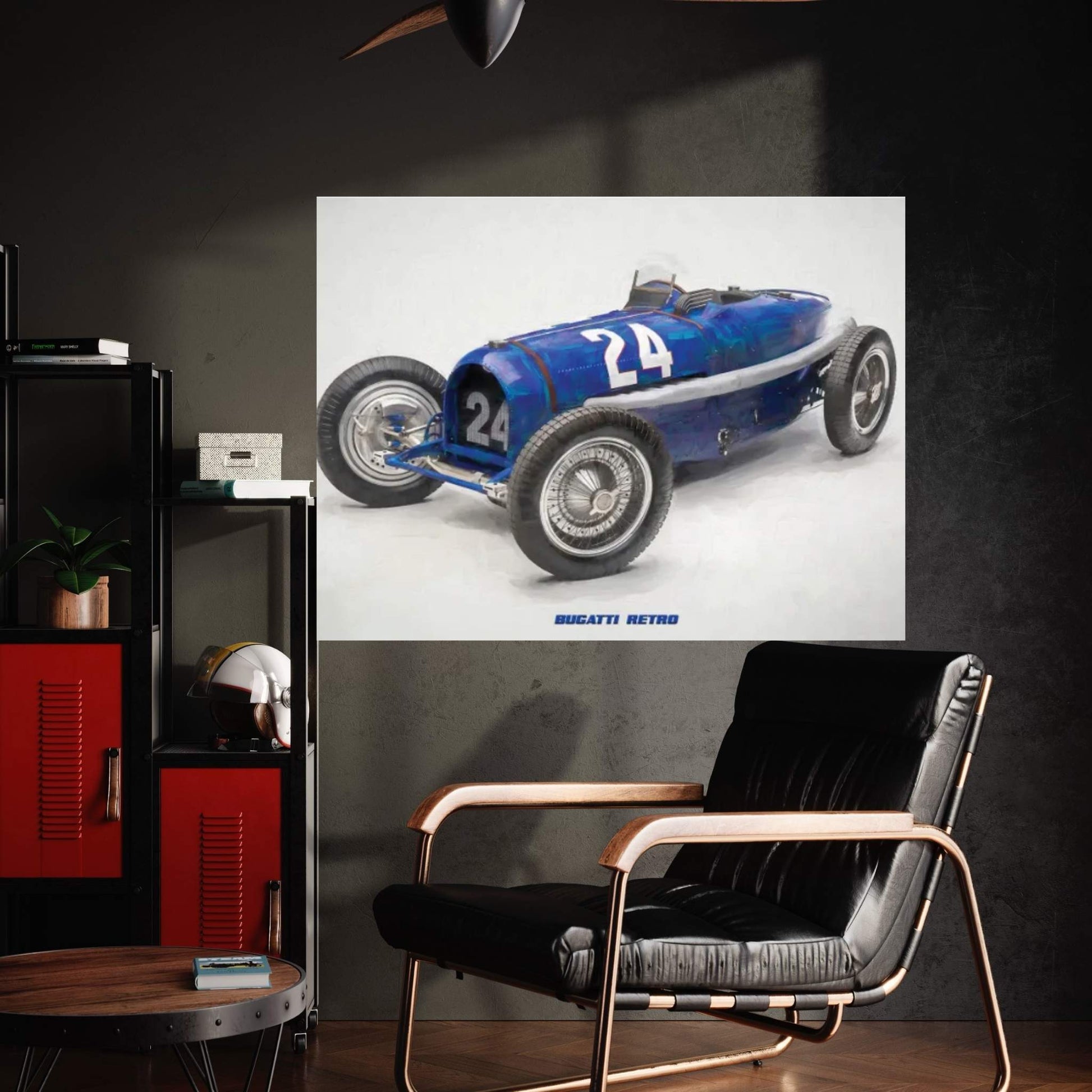 Bugatti Retro In Watercolor Canvas Wall Art - Y Canvas