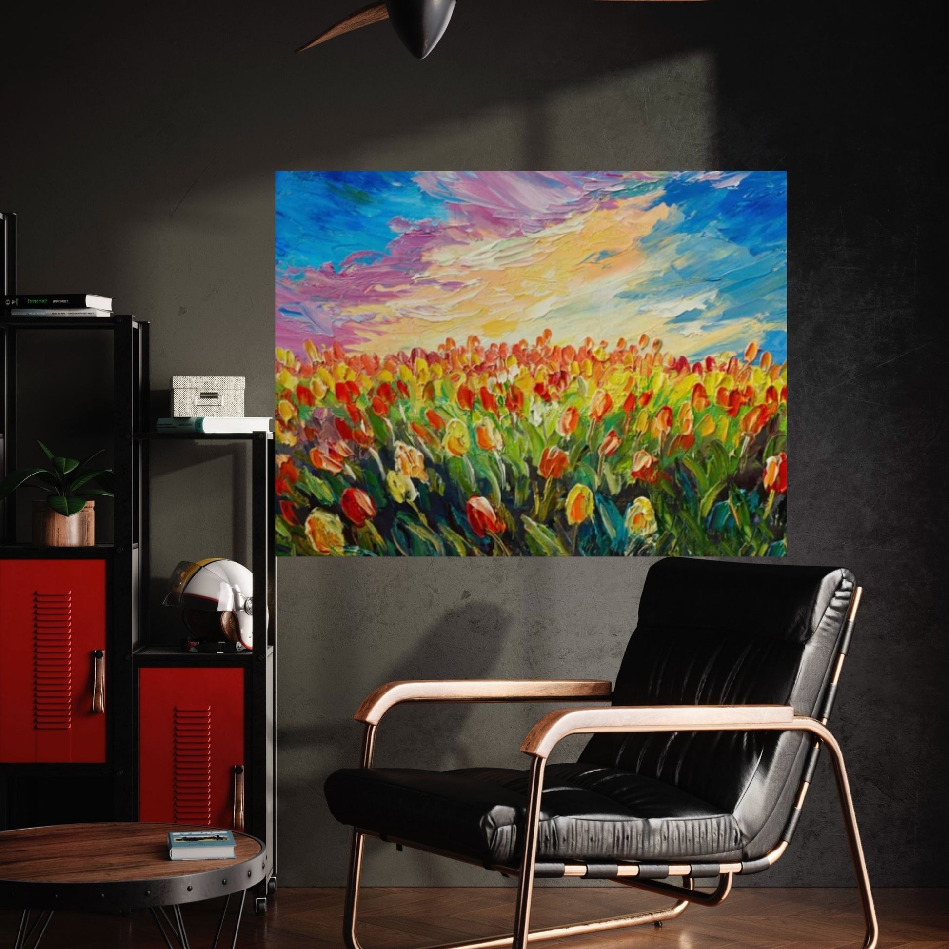 Tulip Oil Painting Tulip Canvas Art, Tulip Wall Art Tulip Wall Decor - Y Canvas