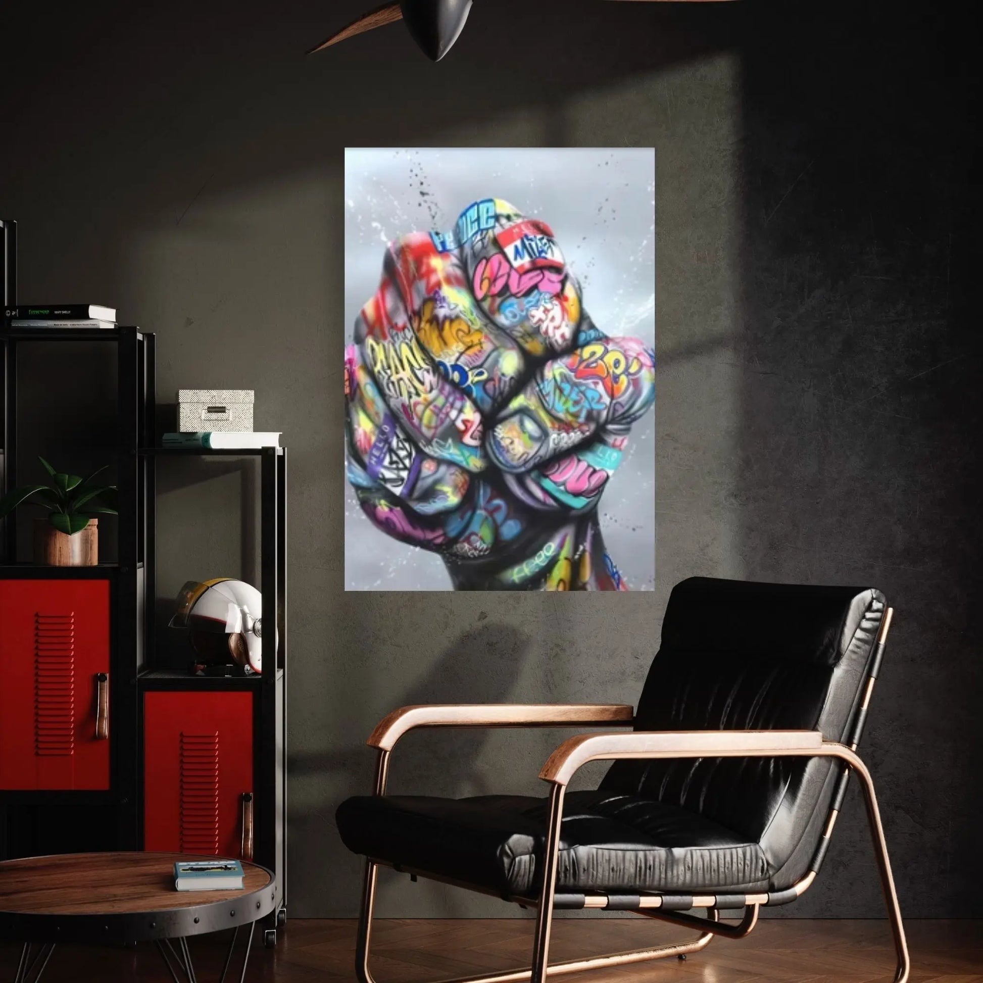 Banksy Canvas Wall Art, Creation of Adam Decor, Creation of Graffiti Adam - Y Canvas