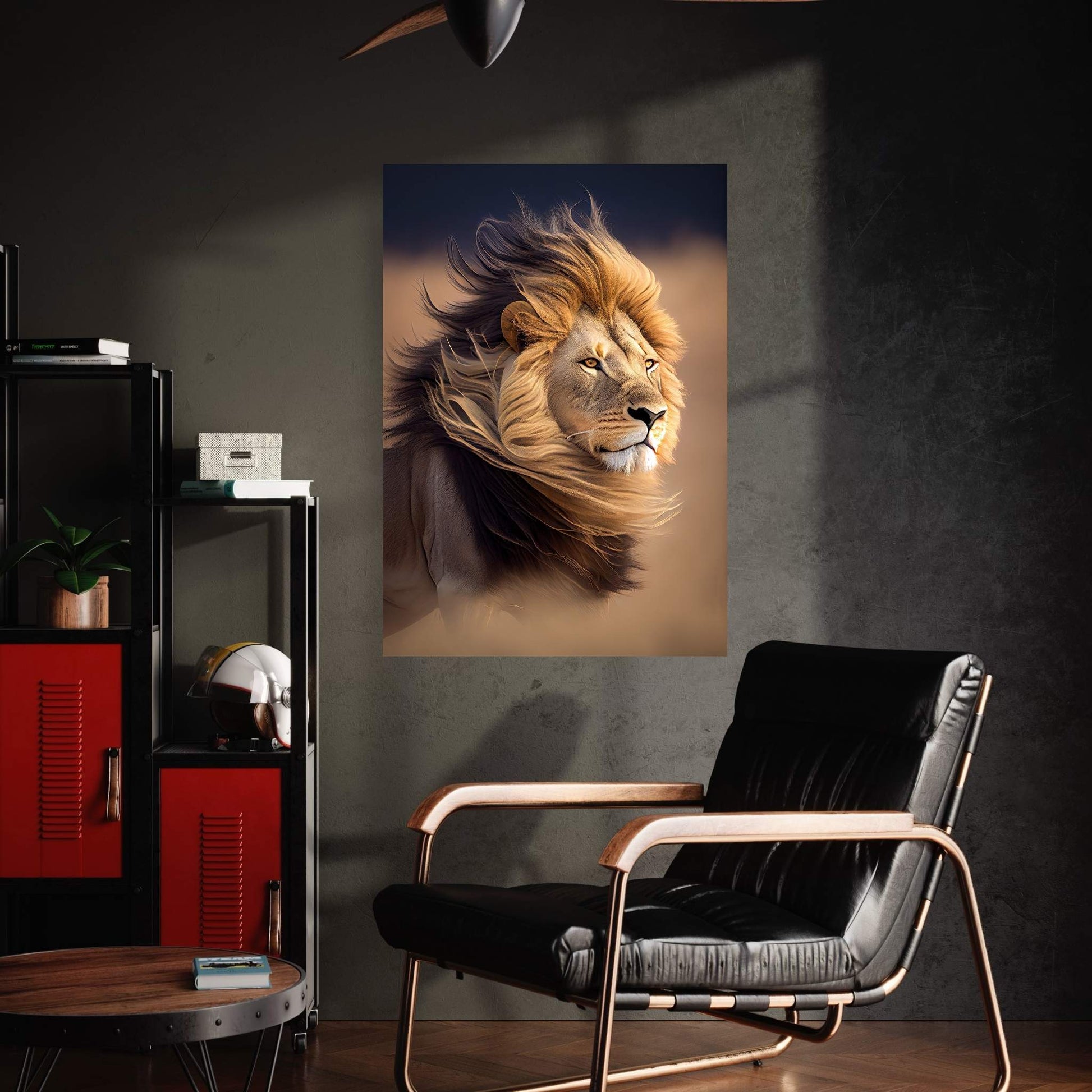 Lion Portrait , Animal Lion Canvas Wall Art Print - Y Canvas