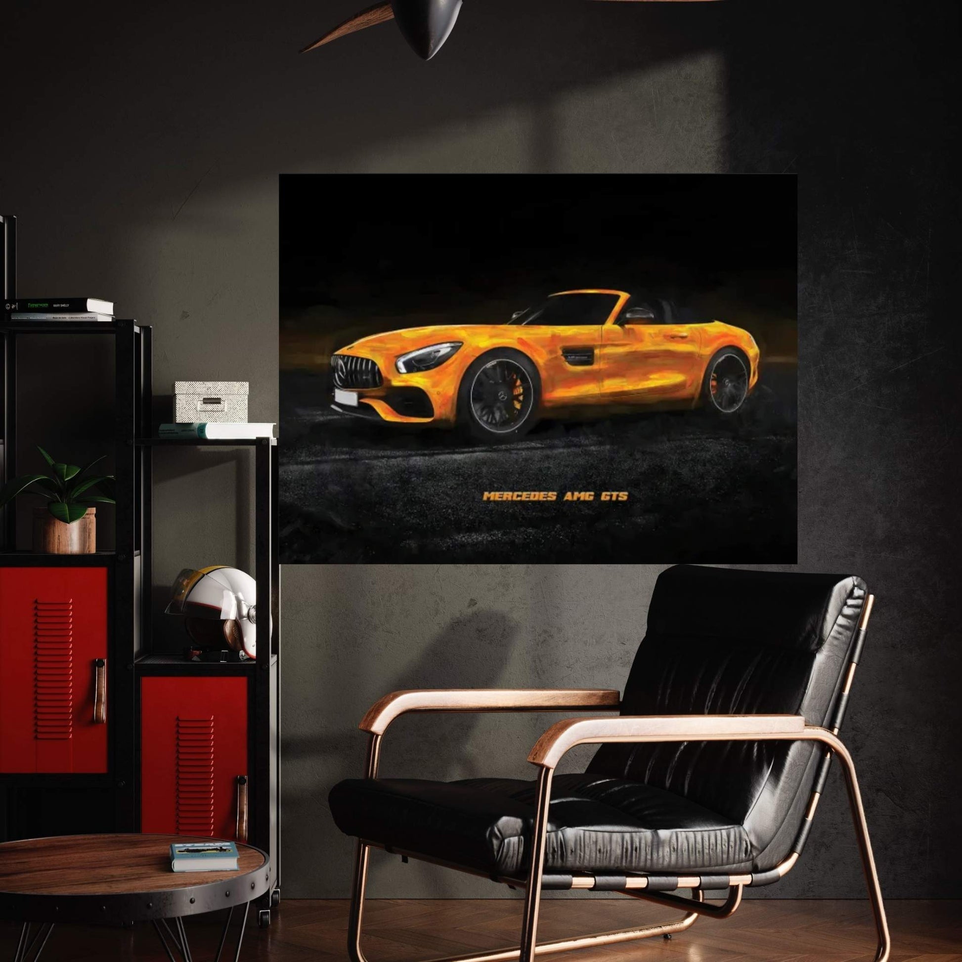 Mercedes AMG GTS In Watercolor Canvas Wall Art - Y Canvas