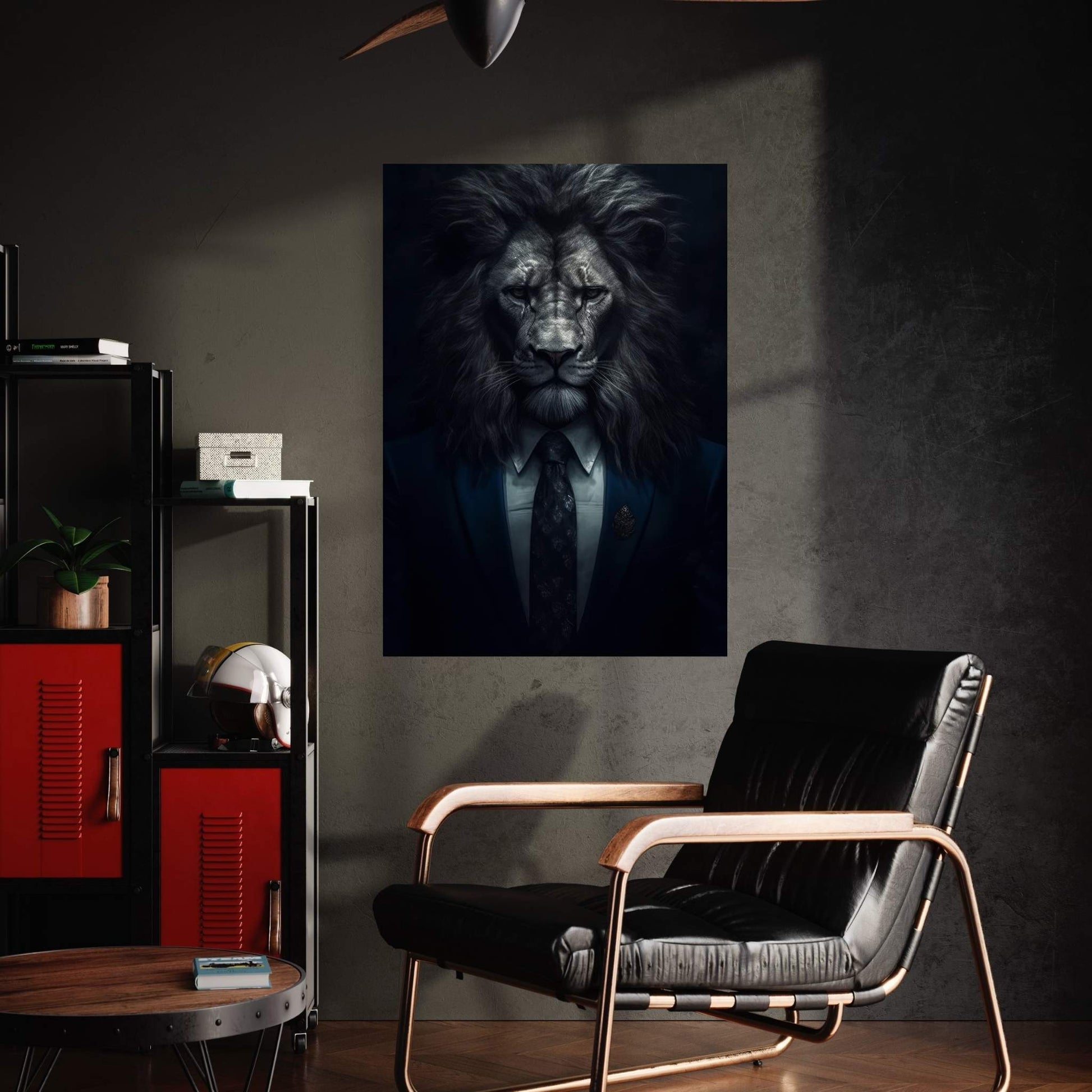 Businnes Lion Wall Art, Lion Canvas Art, Animal Wall Art - Y Canvas