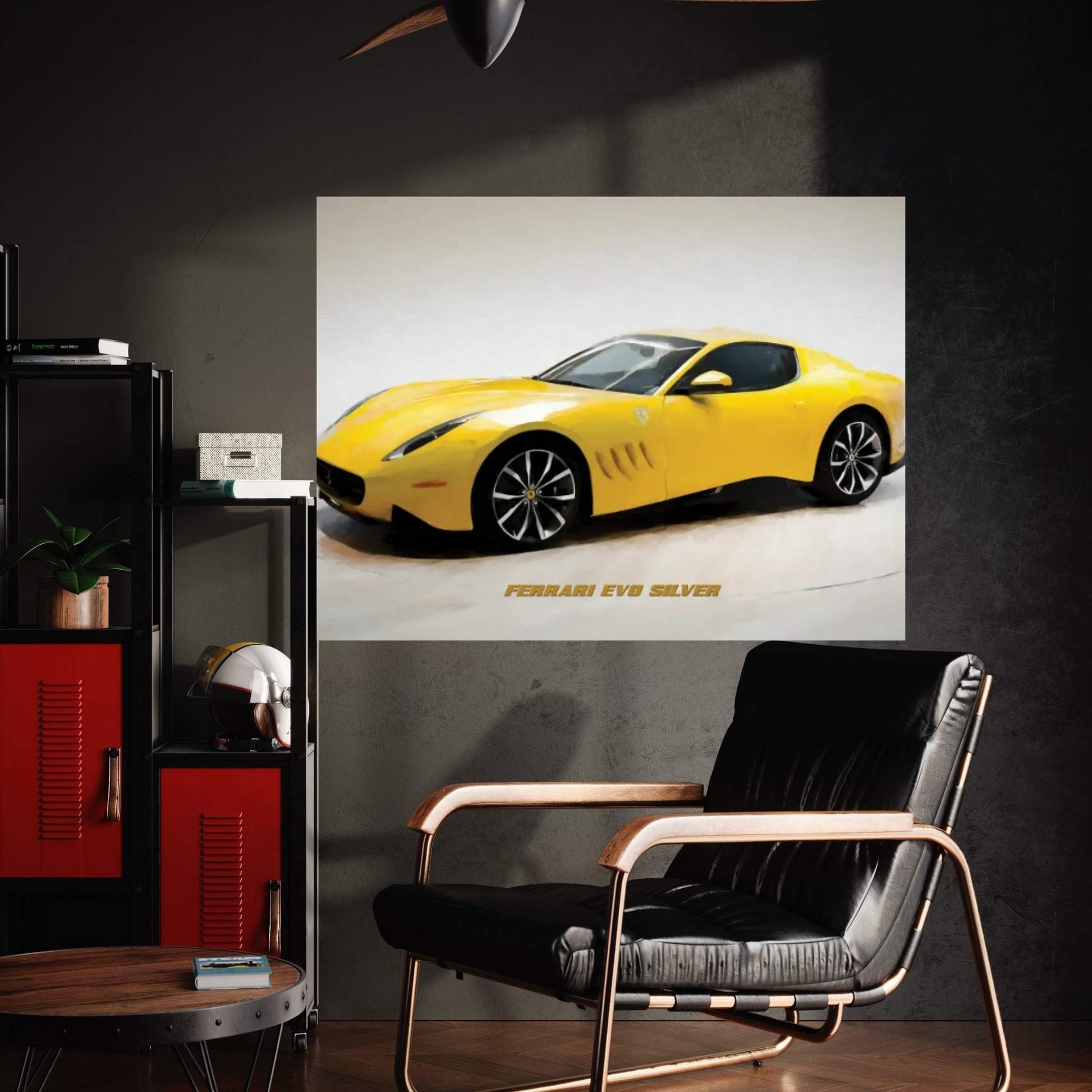 Ferrari Evo Silver In Watercolor Canvas Wall Art - Y Canvas