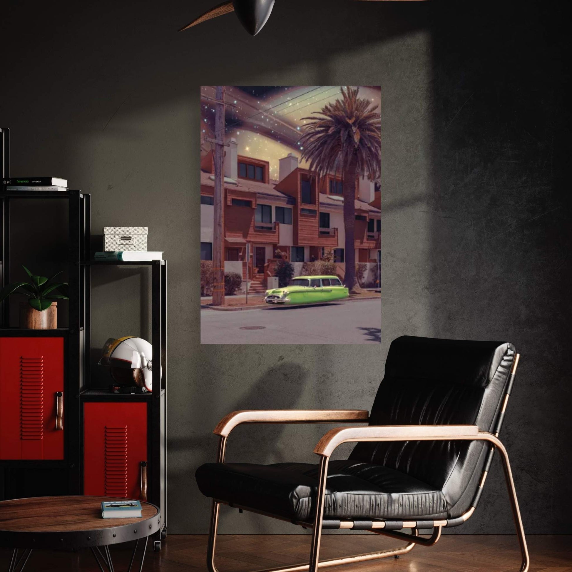 Space Village Canvas Wall Art - Y Canvas