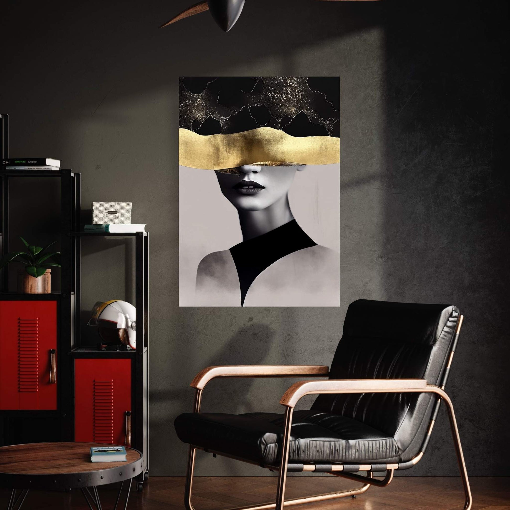 Modern Woman Gold Details Canvas Wall Art - Y Canvas