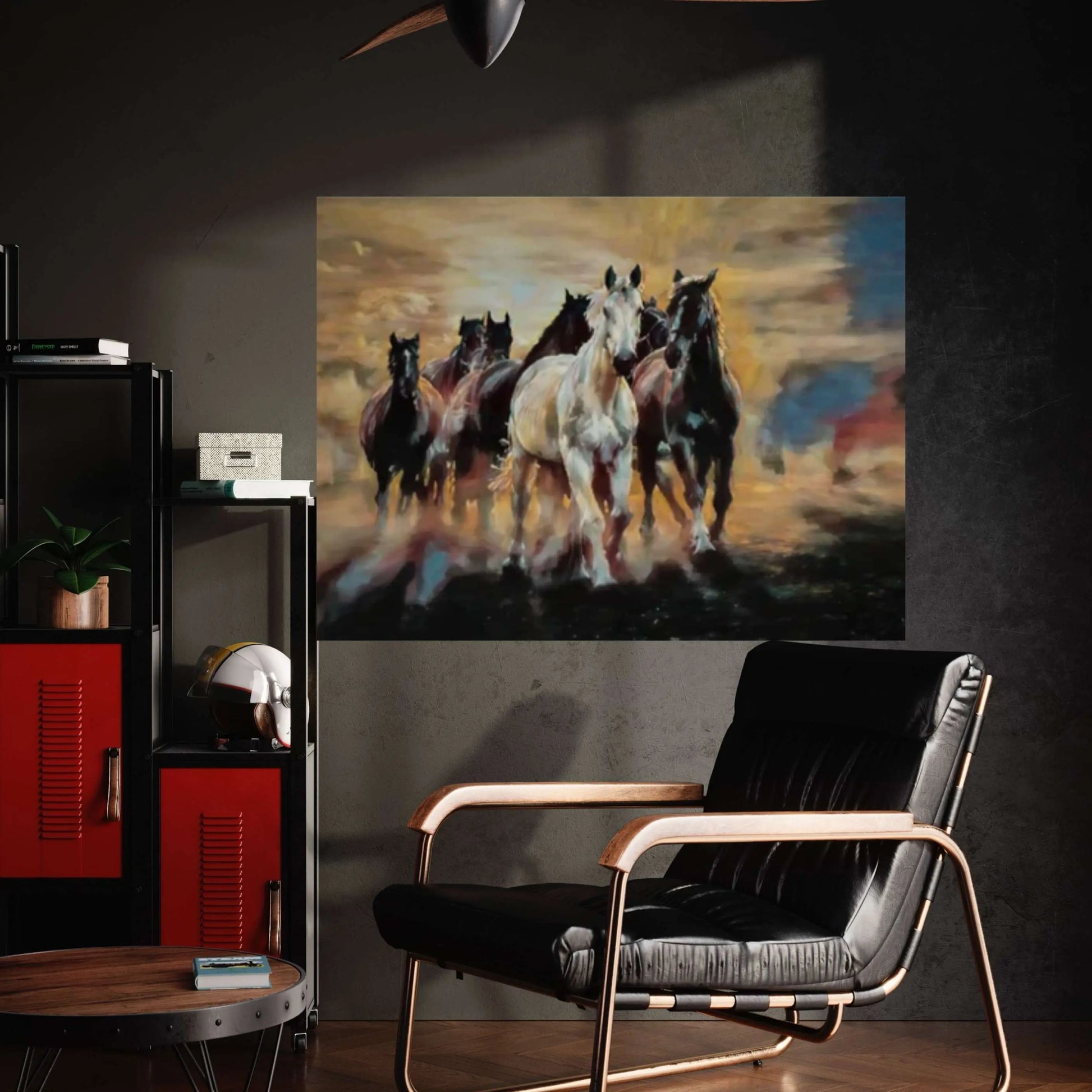 Large Running Horses Canvas Wall Art Print, Horse Poster Large Wall Art, Modern Trendy Wall Art Decor - Y Canvas