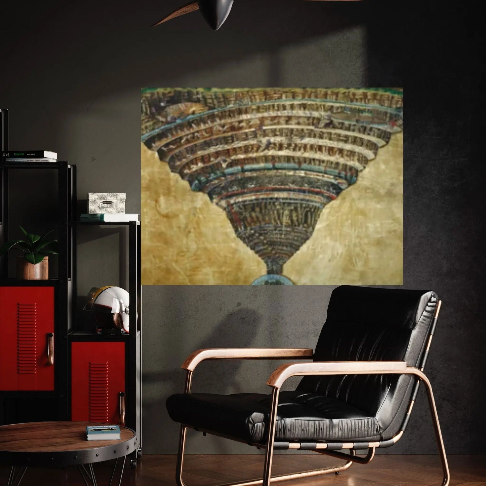 Sandro Botticelli : The Map of Hell - Dante, The Divine Comedy (1485) Canvas Wall Art Print Poster - Y Canvas