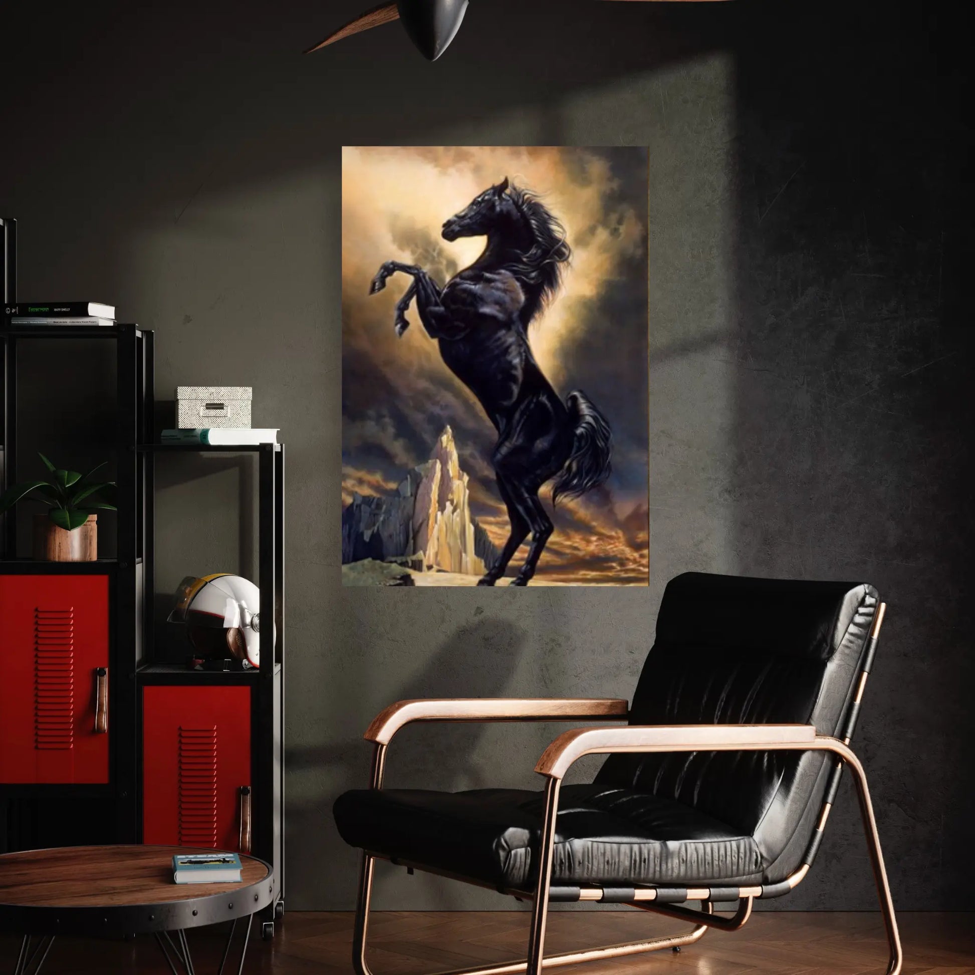 Large Black Horse Print Poster Canvas Art Animal Art Horse Wall Art Horse Wall Decor Animal Painting Horse Canvas Wall Art Horse Print - Y Canvas
