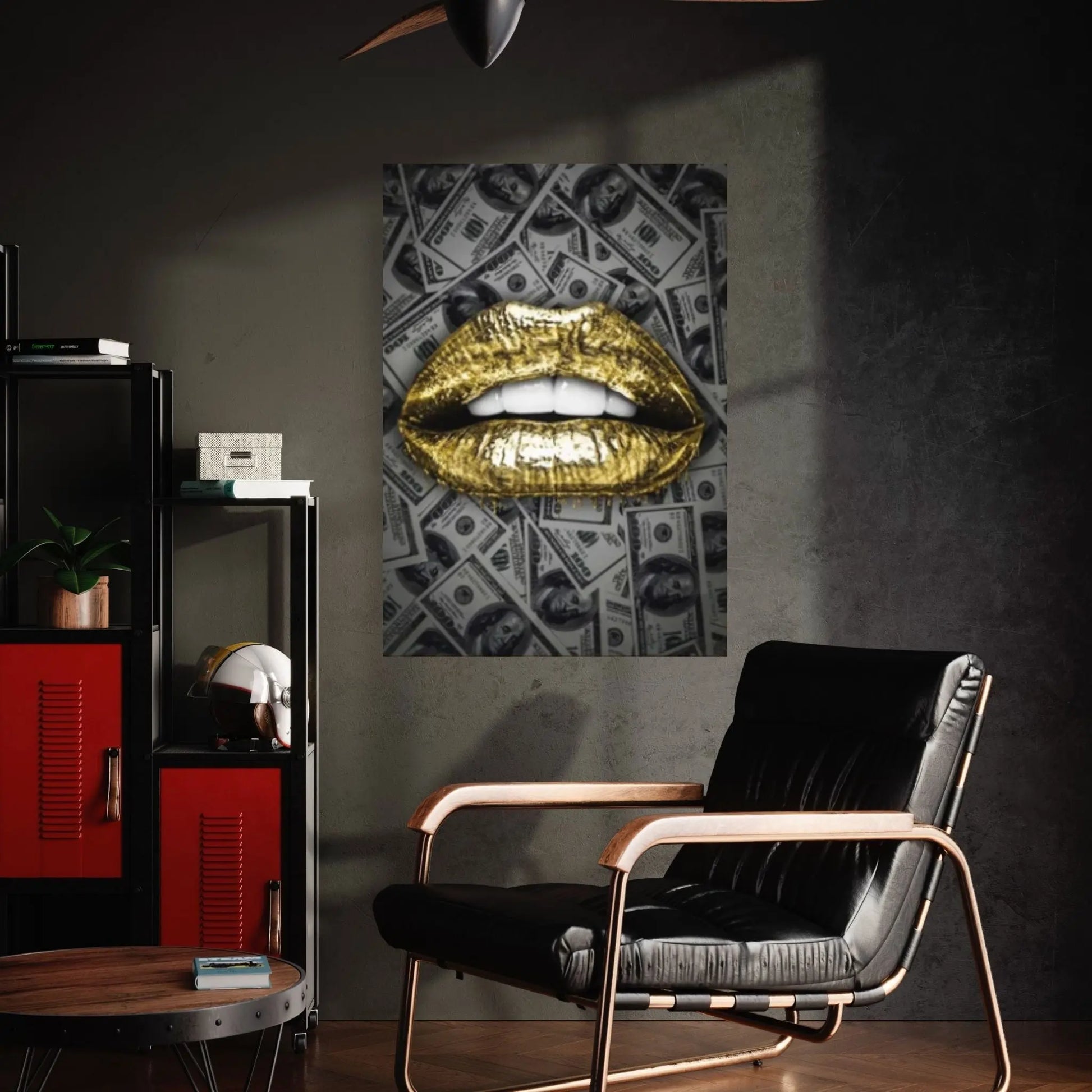 Sexy Lips Abstract Lips Dollar Background Canvas Wall Art Painting Modern Wall Art Nordic Pop Poster - Y Canvas